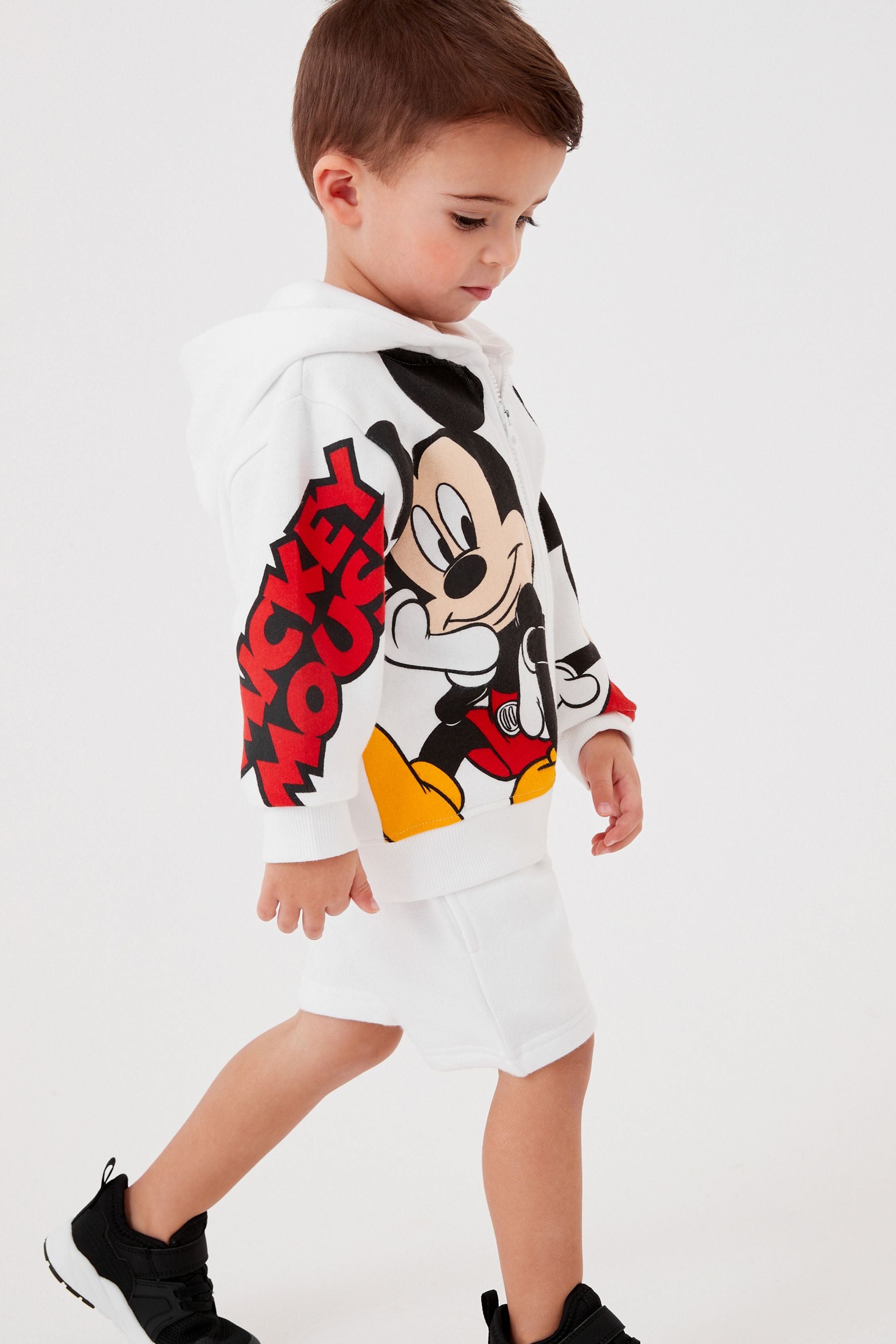 White Mickey Mouse Jersey Short Set (3mths-8yrs)