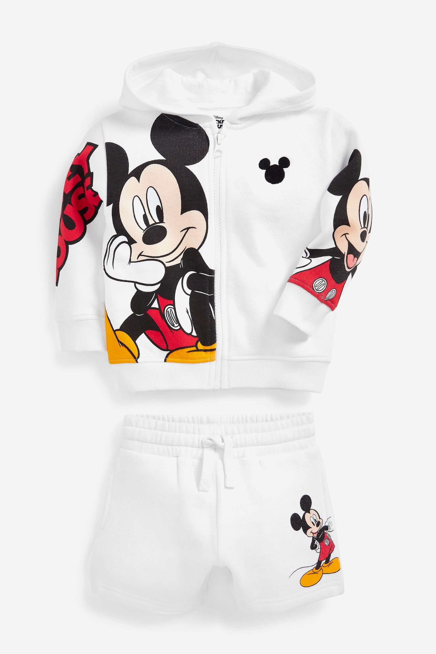 White Mickey Mouse Jersey Short Set (3mths-8yrs)