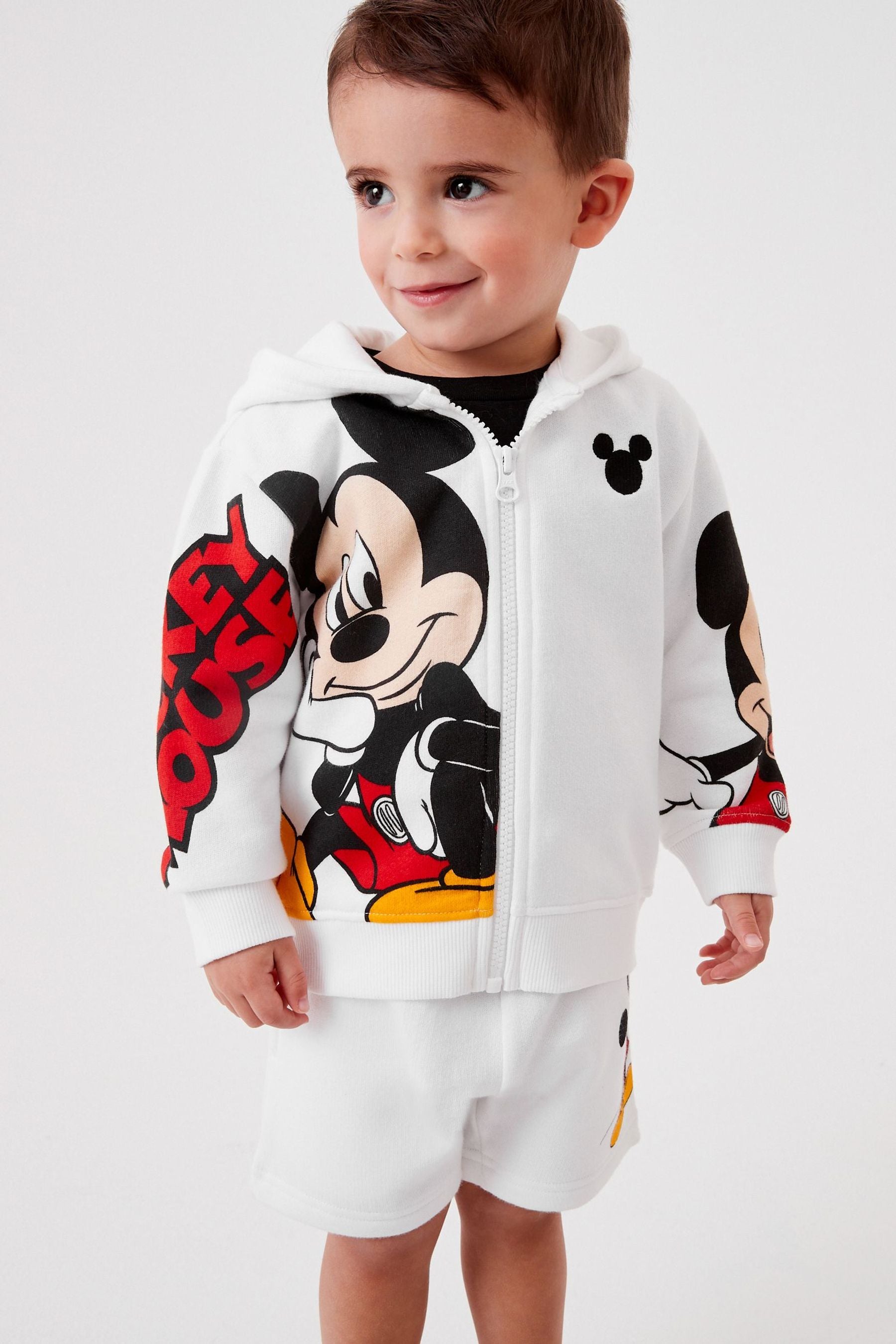 White Mickey Mouse Jersey Short Set (3mths-8yrs)