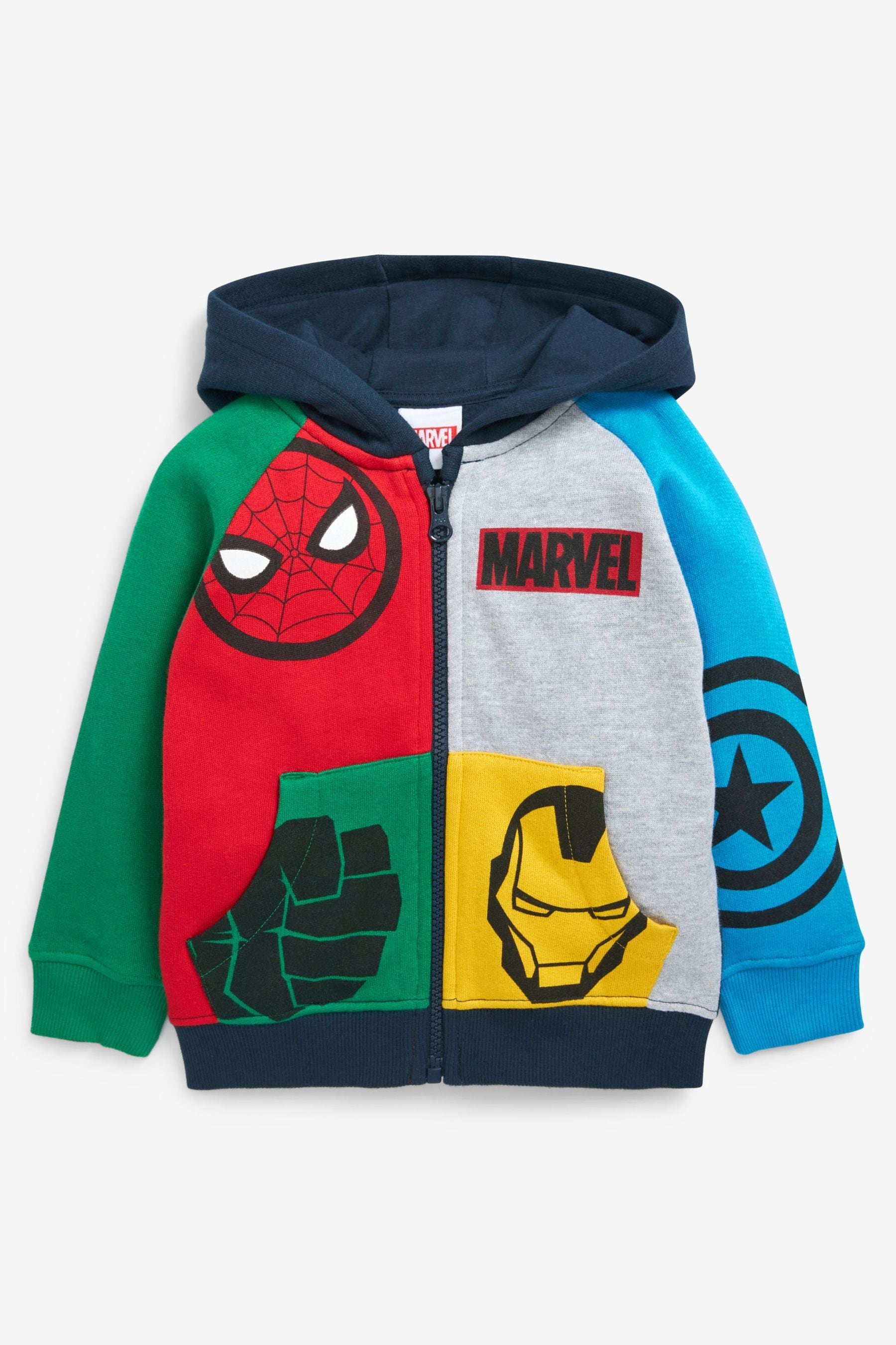 Multi Colour Marvel Colourblock Zip Through Hoodie (3mths-8yrs)