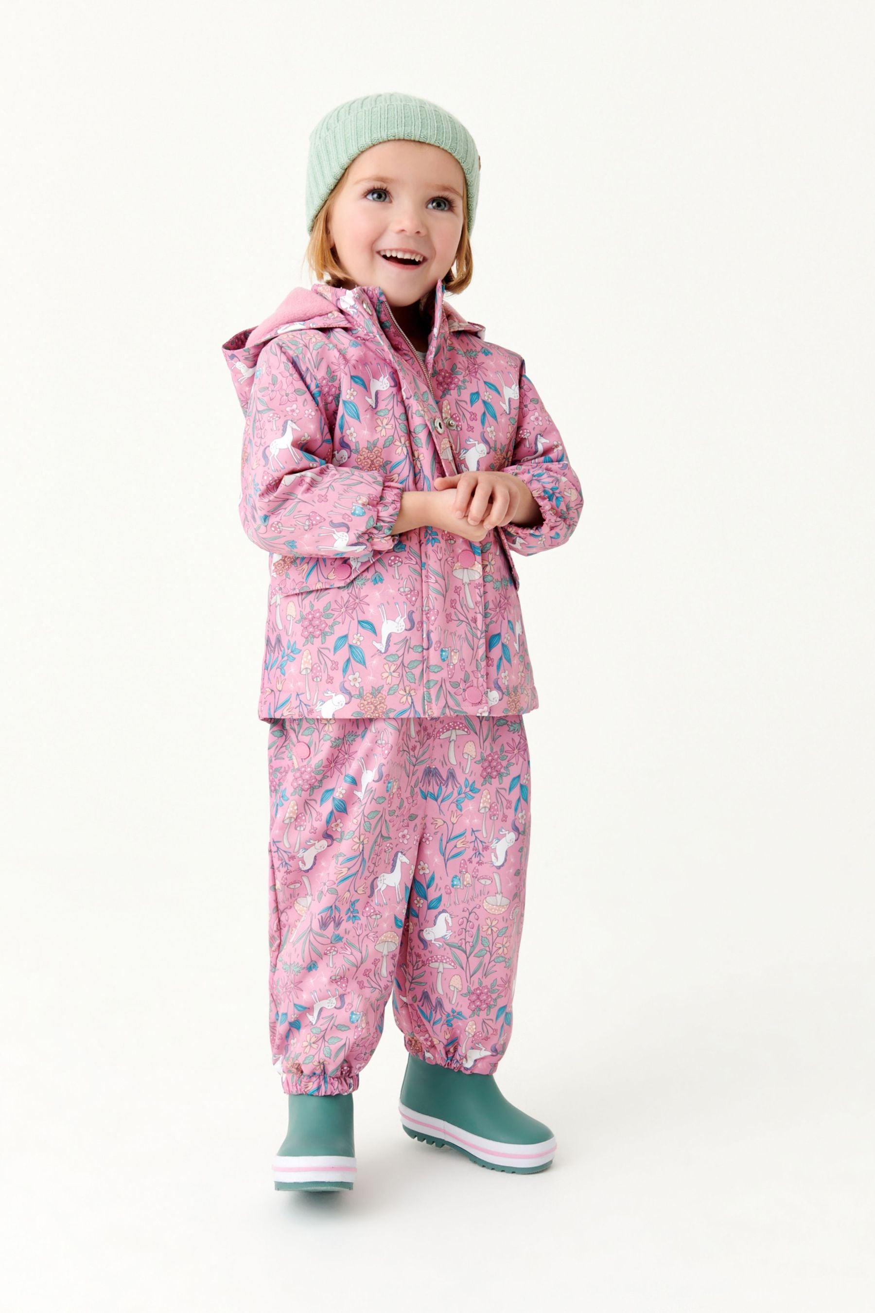 Pink Unicorn Waterproof Printed Coat (6mths-7yrs)