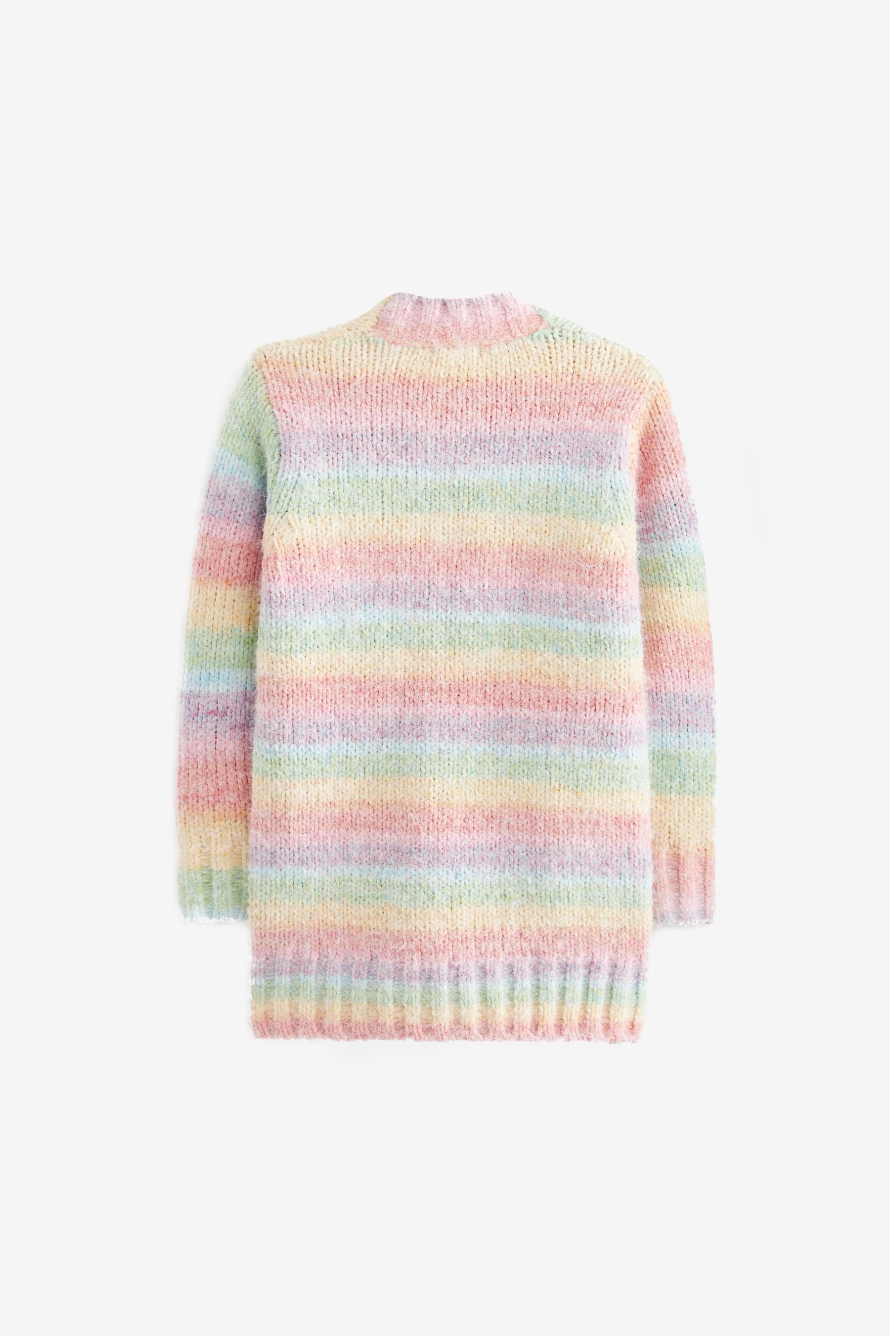 Rainbow Fluffy Long Cardigan (3-16yrs)