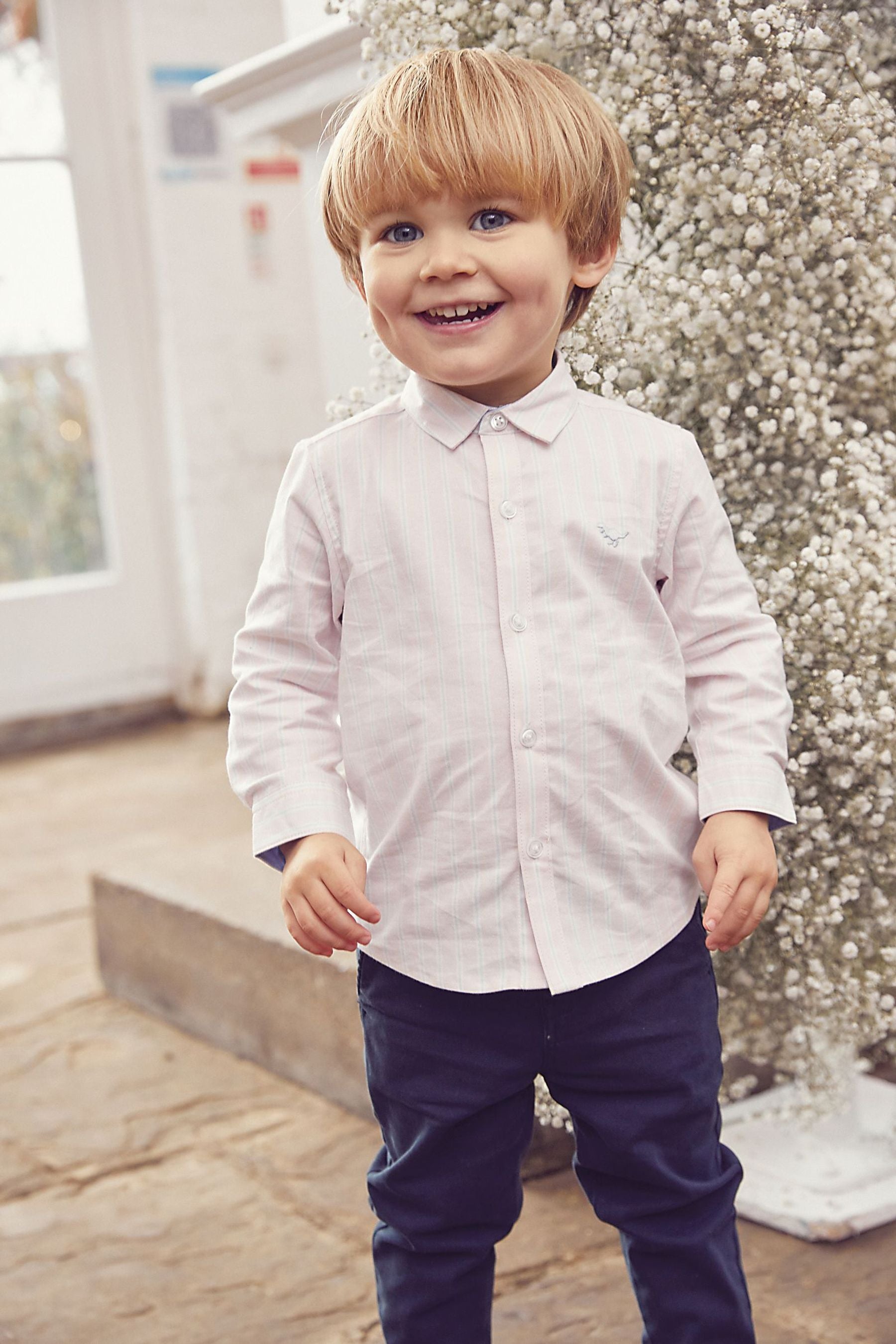 Pink Stripe Long Sleeve Oxford Shirt (3mths-7yrs)