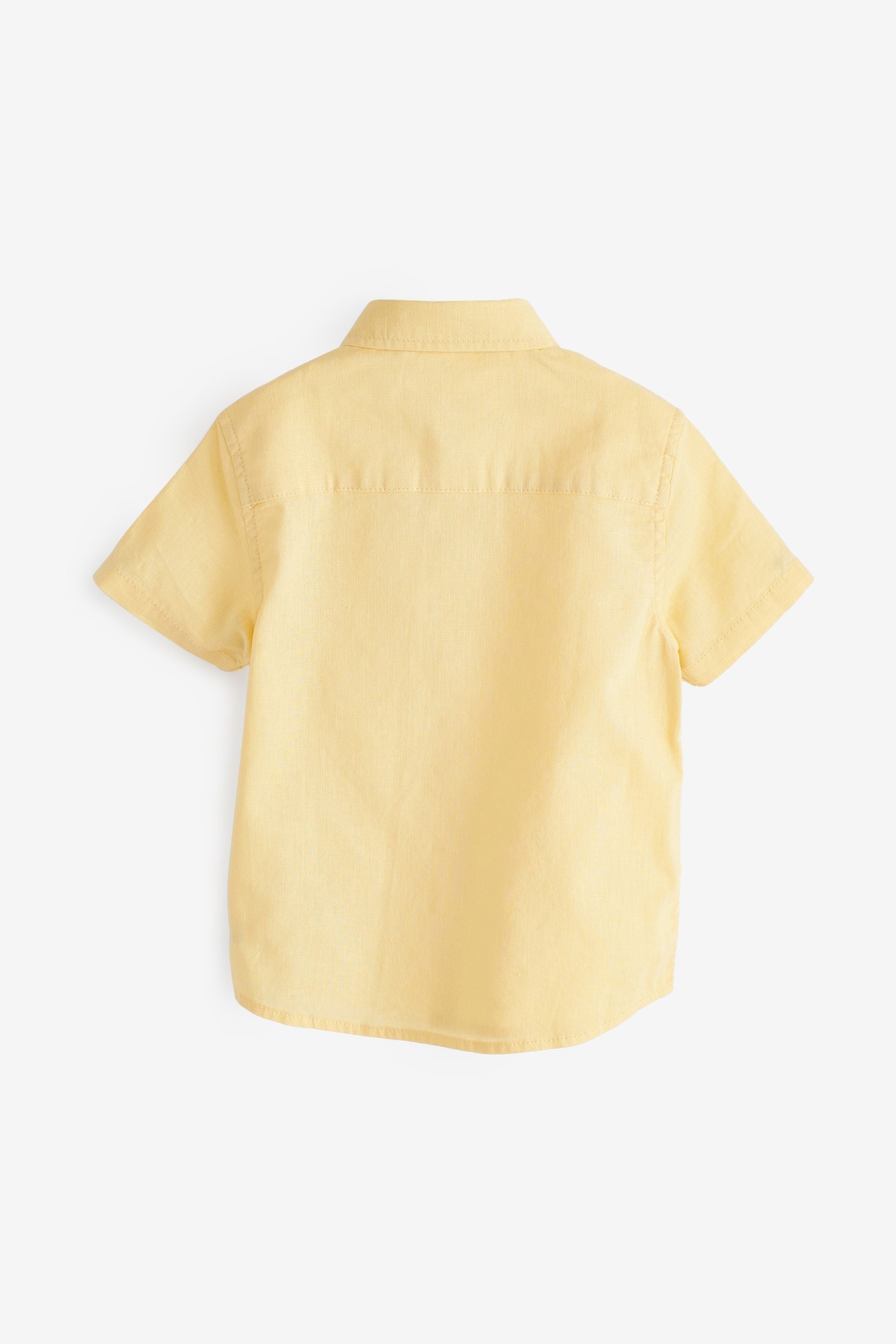 Yellow Short Sleeve Linen Shirt (3mths-7yrs)