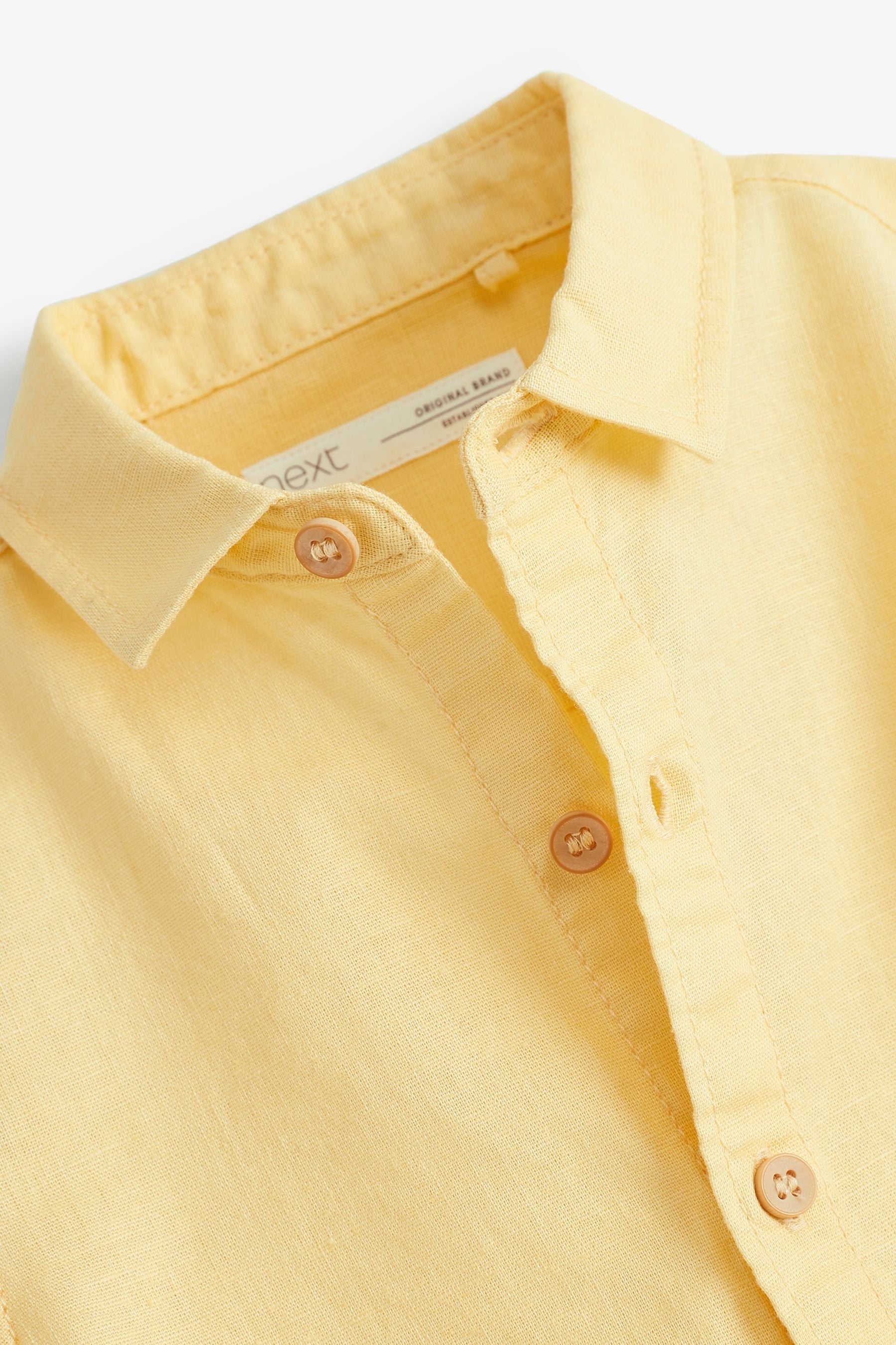 Yellow Short Sleeve Linen Shirt (3mths-7yrs)