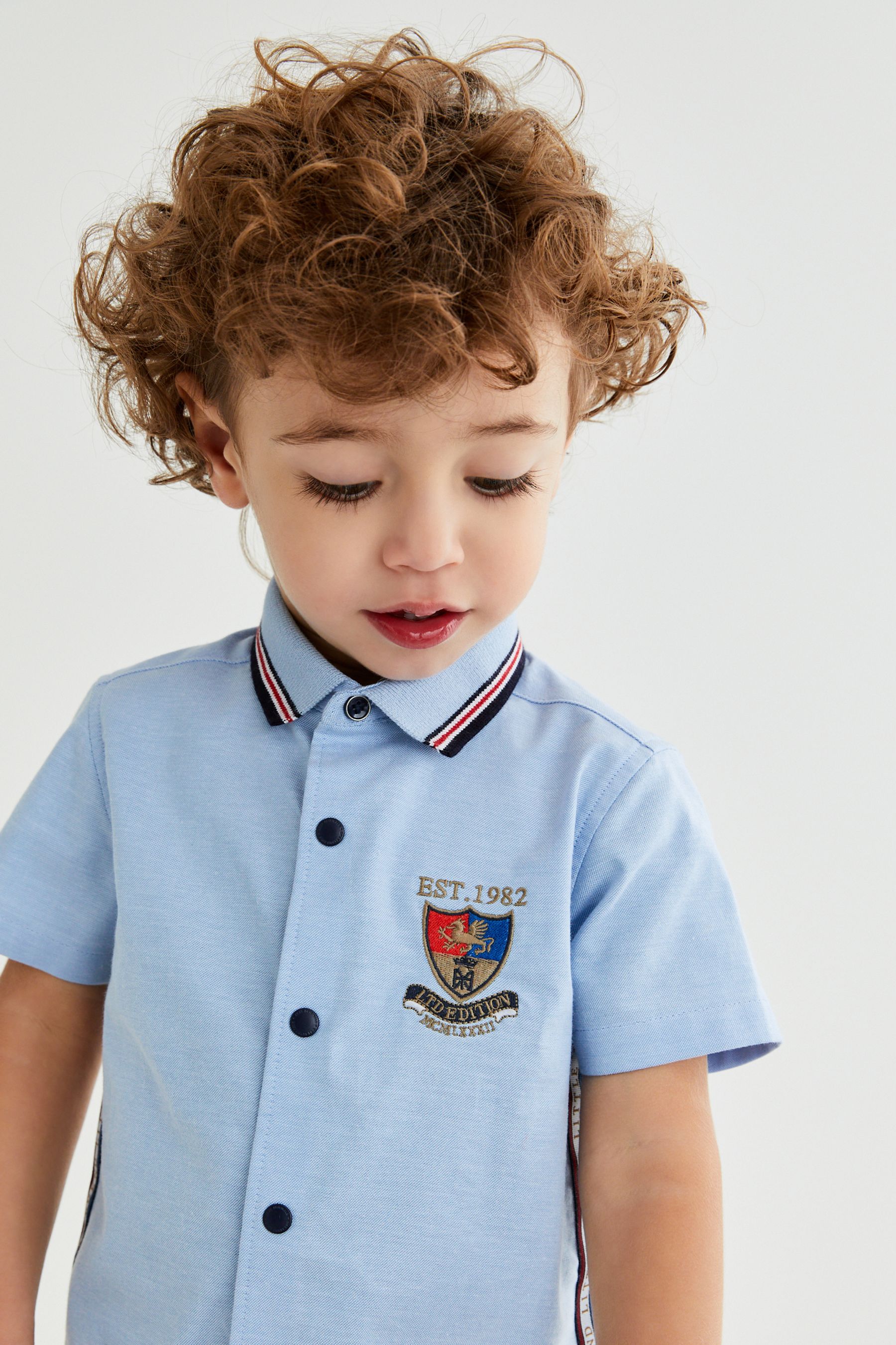 Blue Short Sleeve Oxford Shirt (3mths-7yrs)