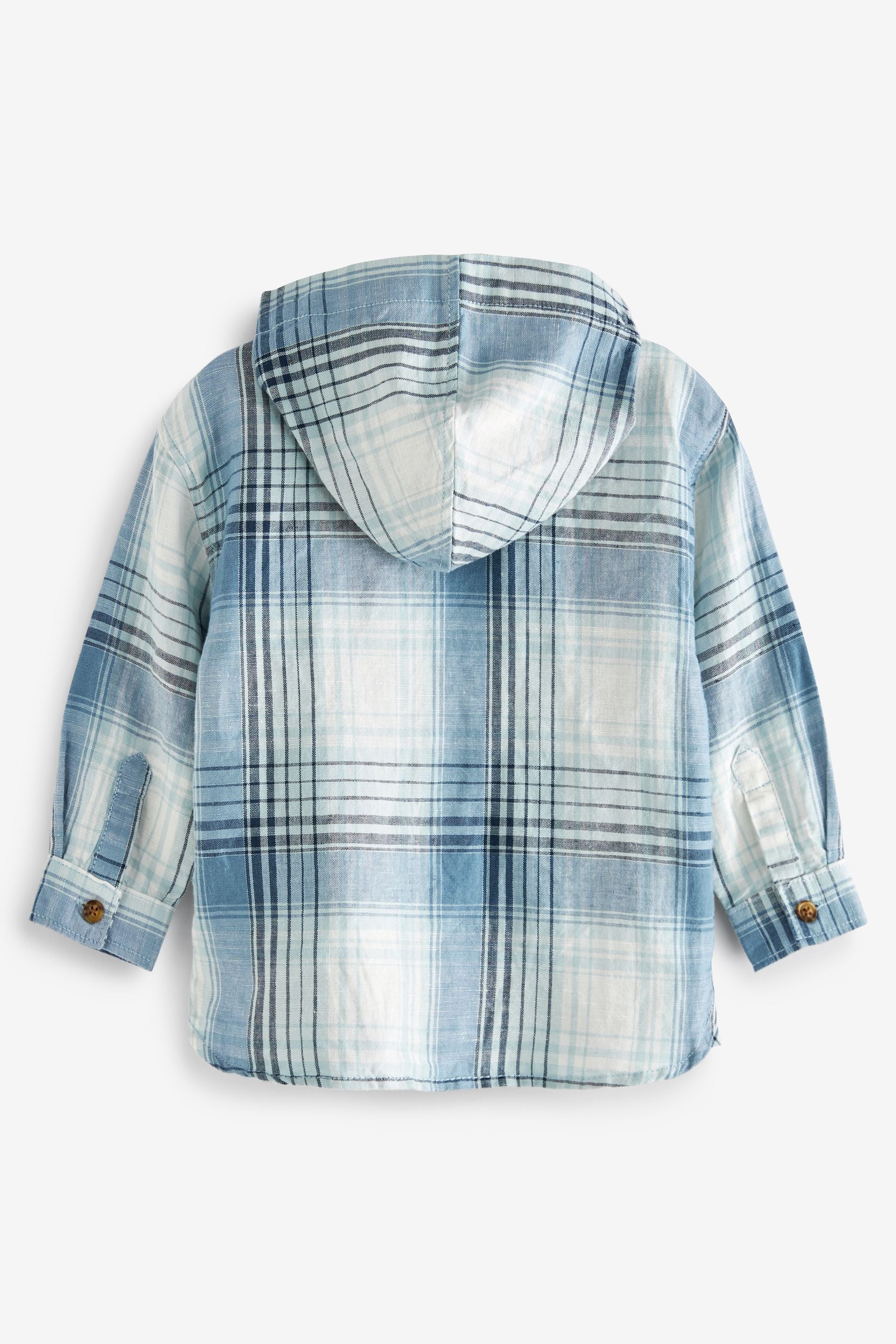 Blue Check Hooded Shirt (3mths-7yrs)