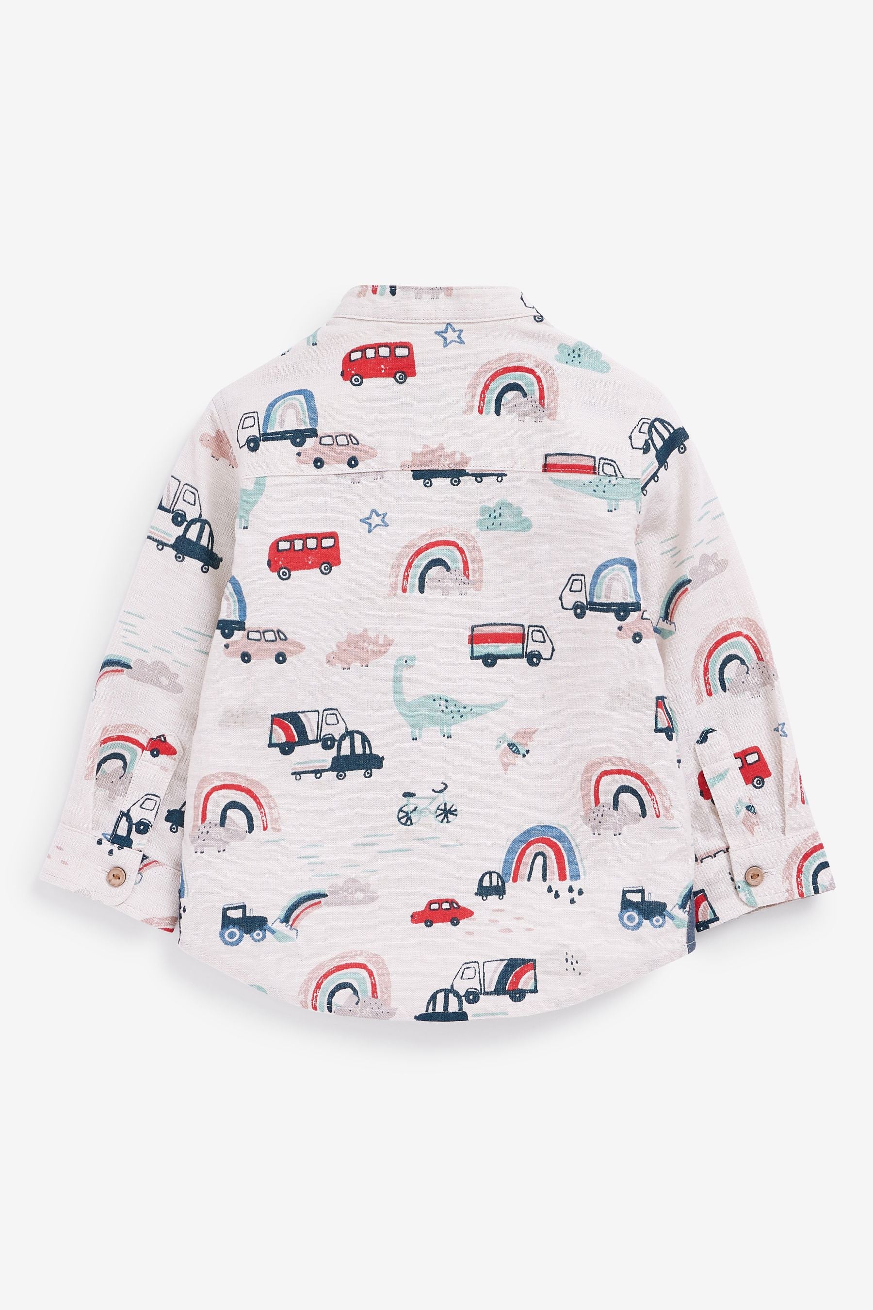 Ecru All-Over Print Grandad Shirt (3mths-7yrs)