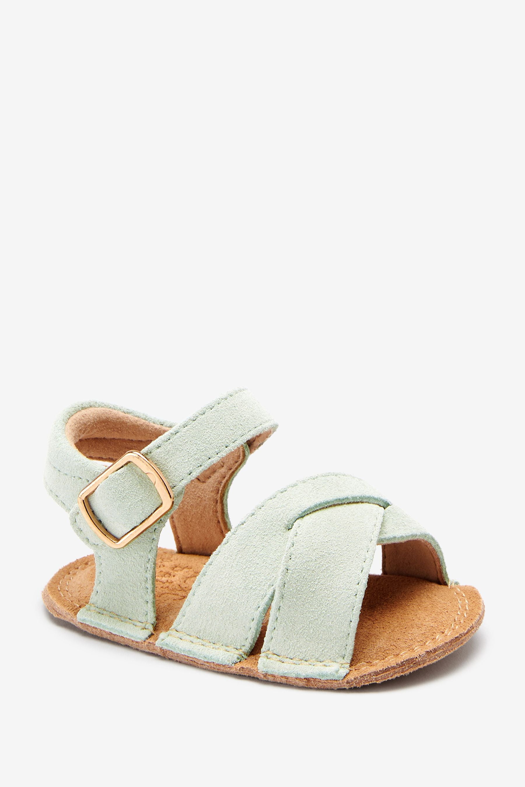 Mint Green Leather Baby Sandals (0-18mths)