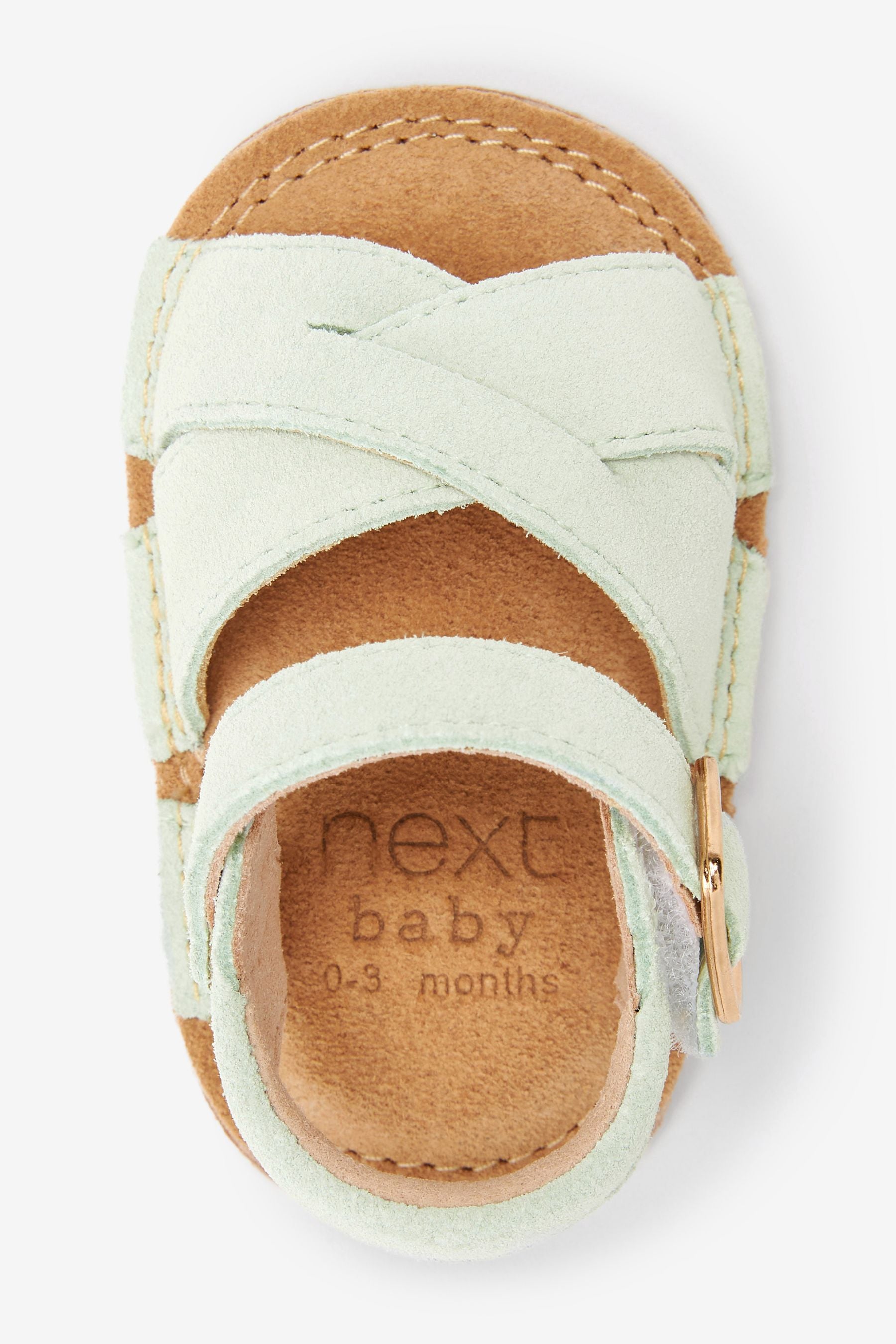 Mint Green Leather Baby Sandals (0-18mths)