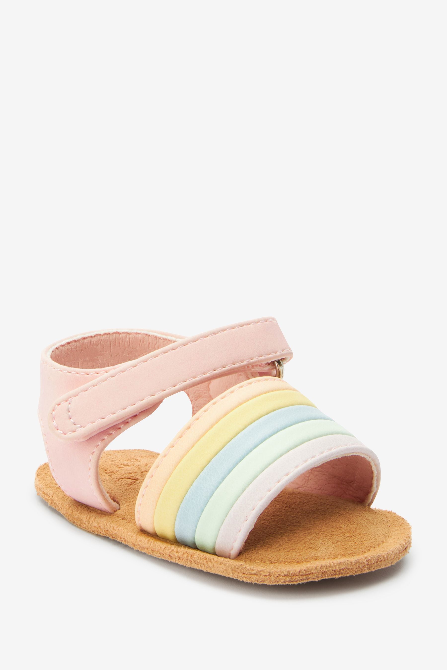 Pastel Pink Rainbow Baby Sandals (0-18mths)