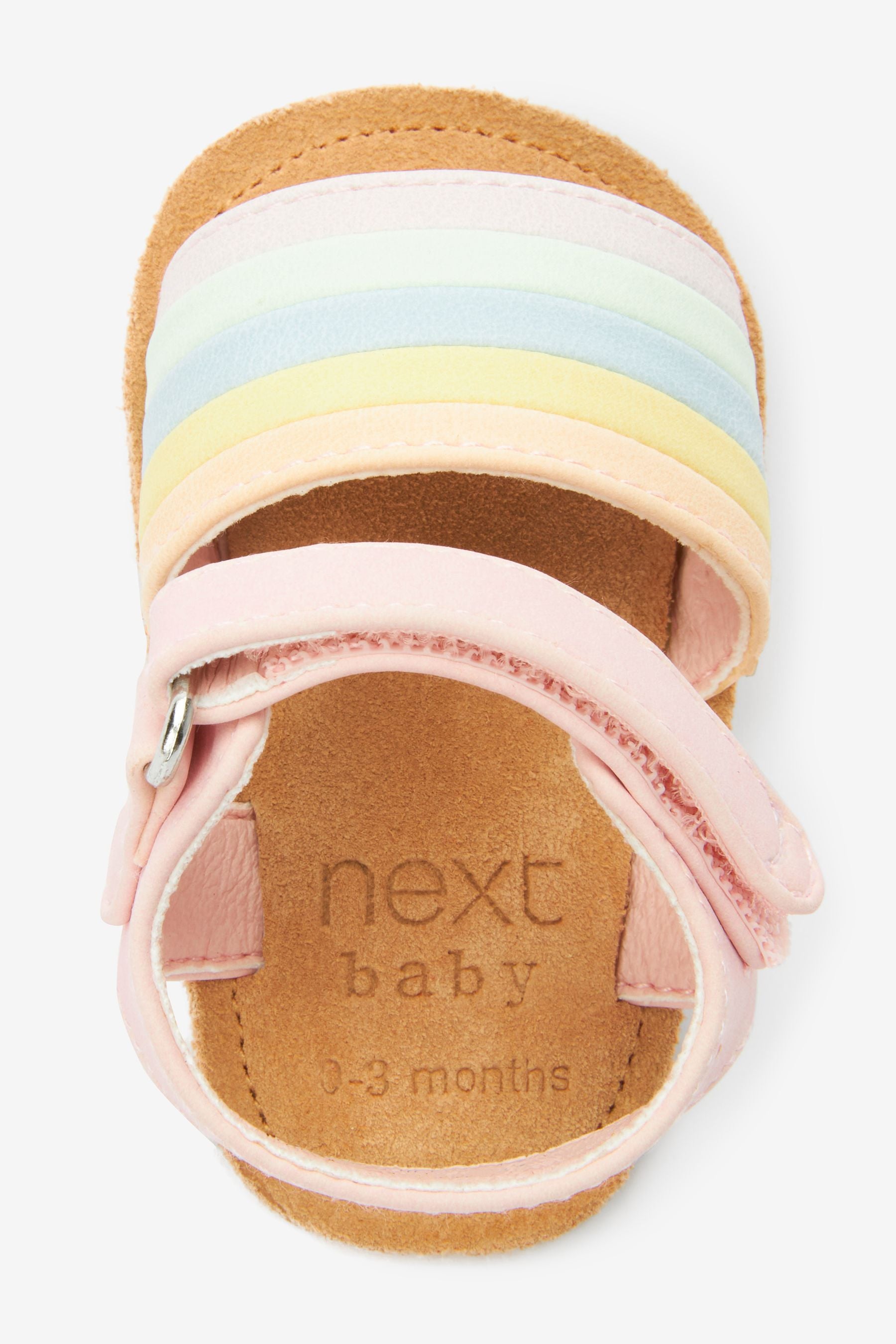 Pastel Pink Rainbow Baby Sandals (0-18mths)