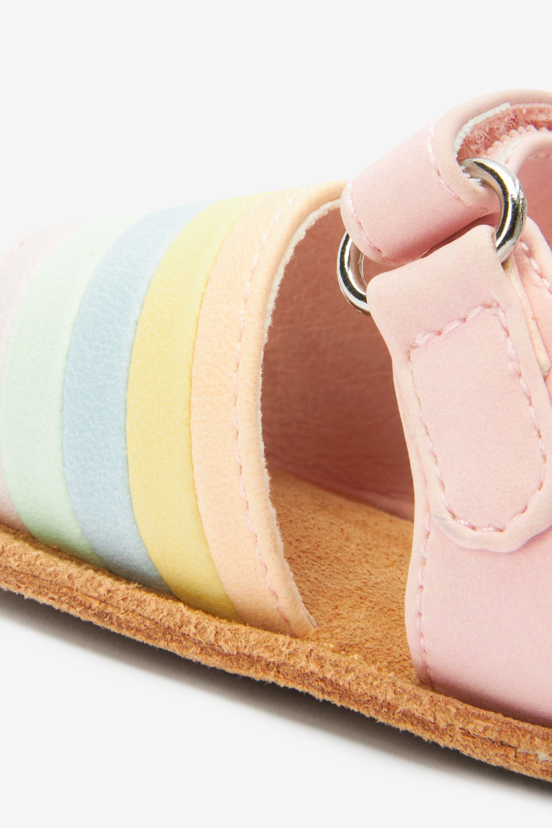 Pastel Pink Rainbow Baby Sandals (0-18mths)