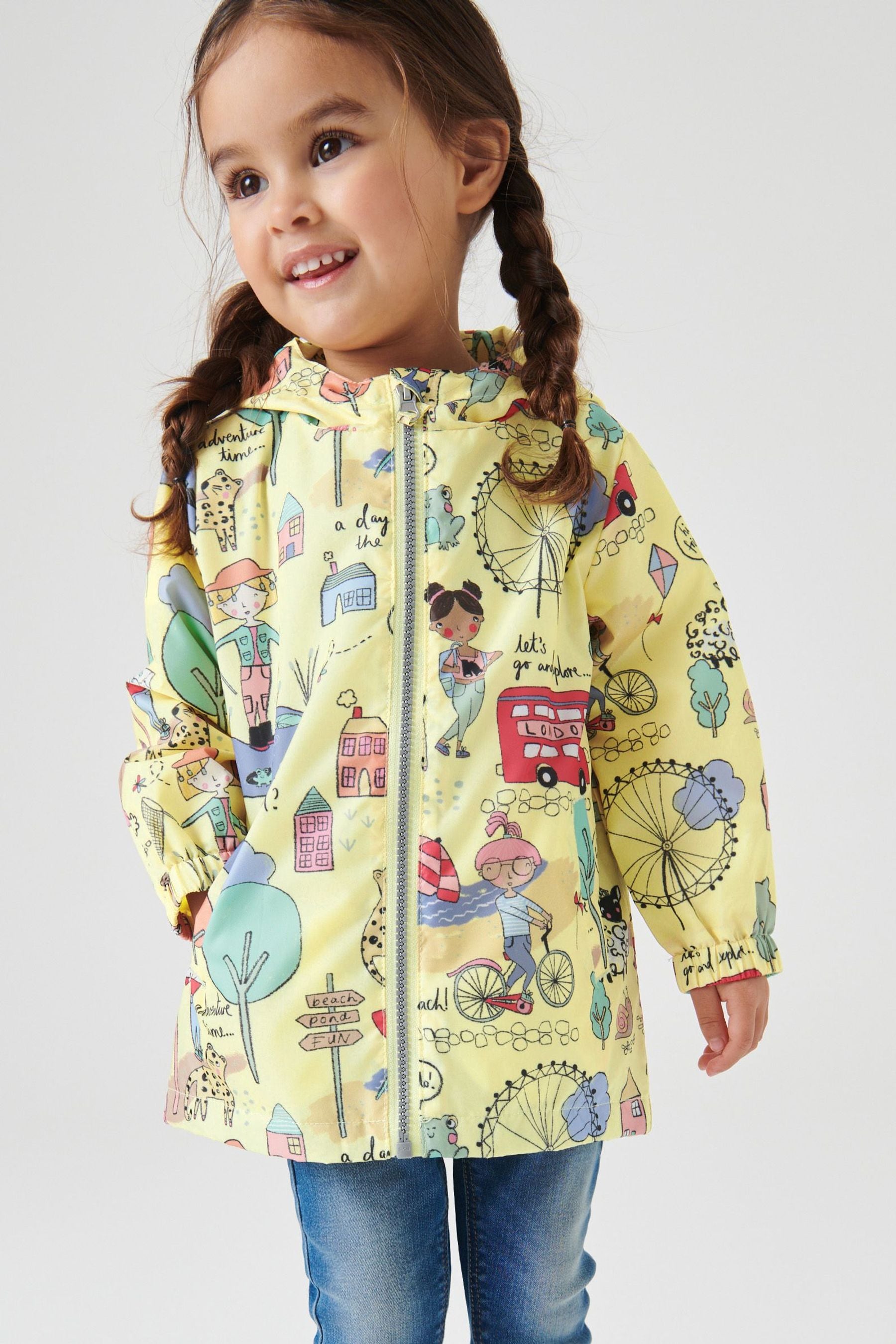 Yellow Shower Resistant Printed Cagoule Jacket (3mths-7yrs)