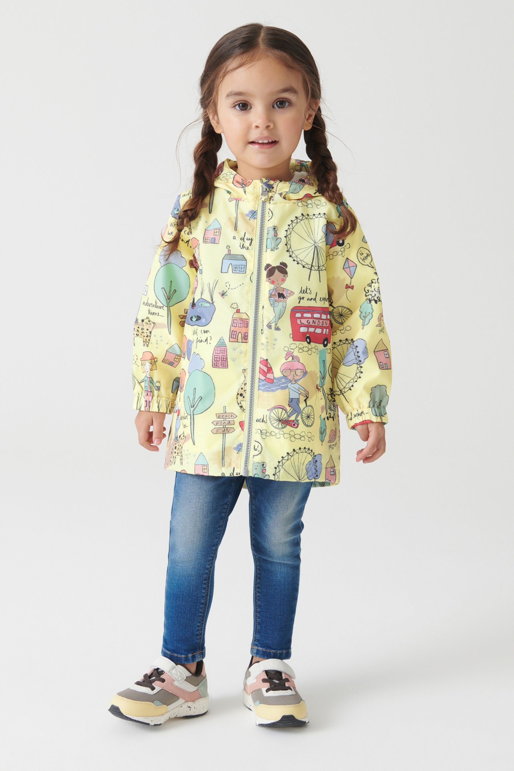 Yellow Shower Resistant Printed Cagoule Jacket (3mths-7yrs)