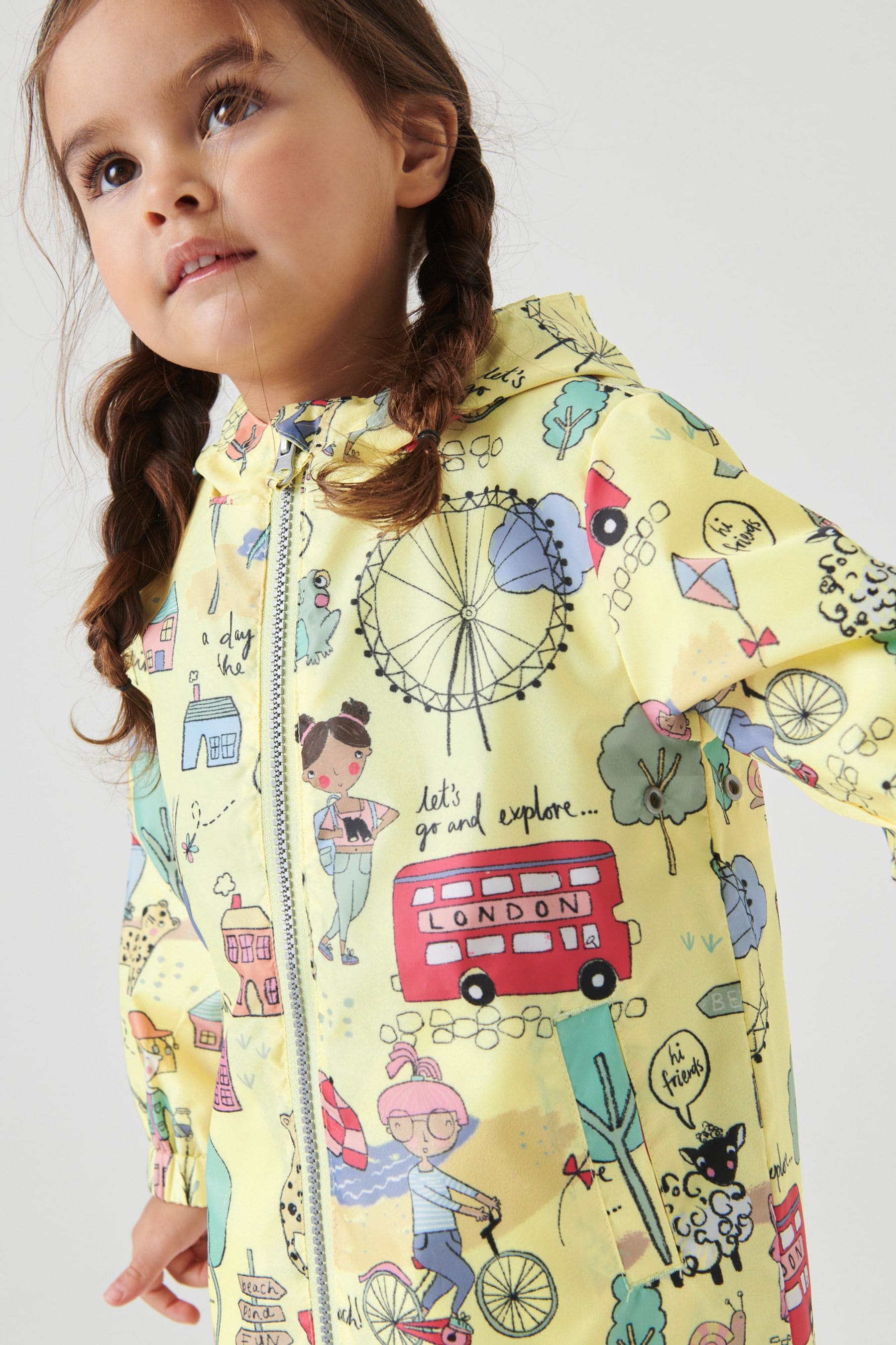 Yellow Shower Resistant Printed Cagoule Jacket (3mths-7yrs)