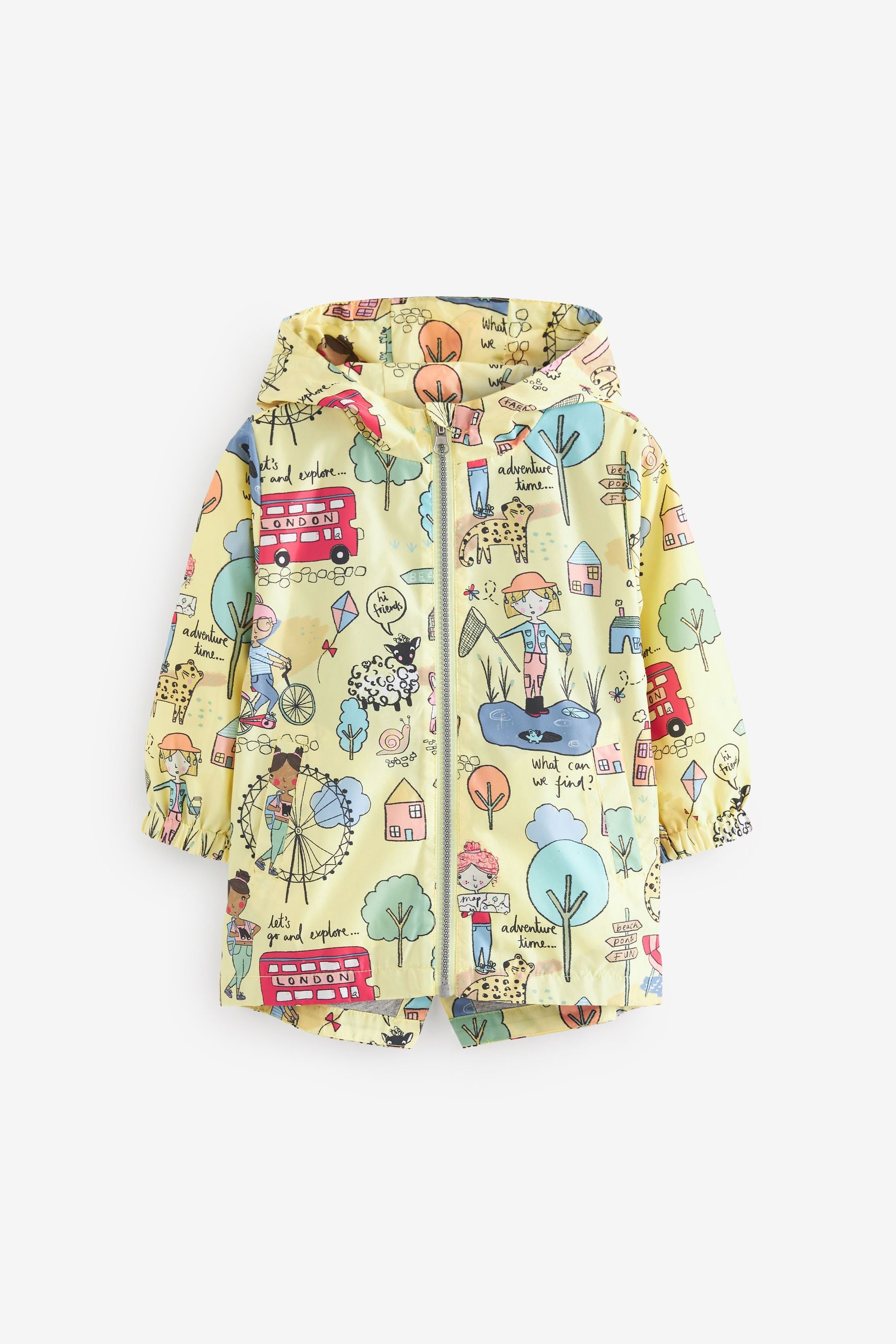 Yellow Shower Resistant Printed Cagoule Jacket (3mths-7yrs)