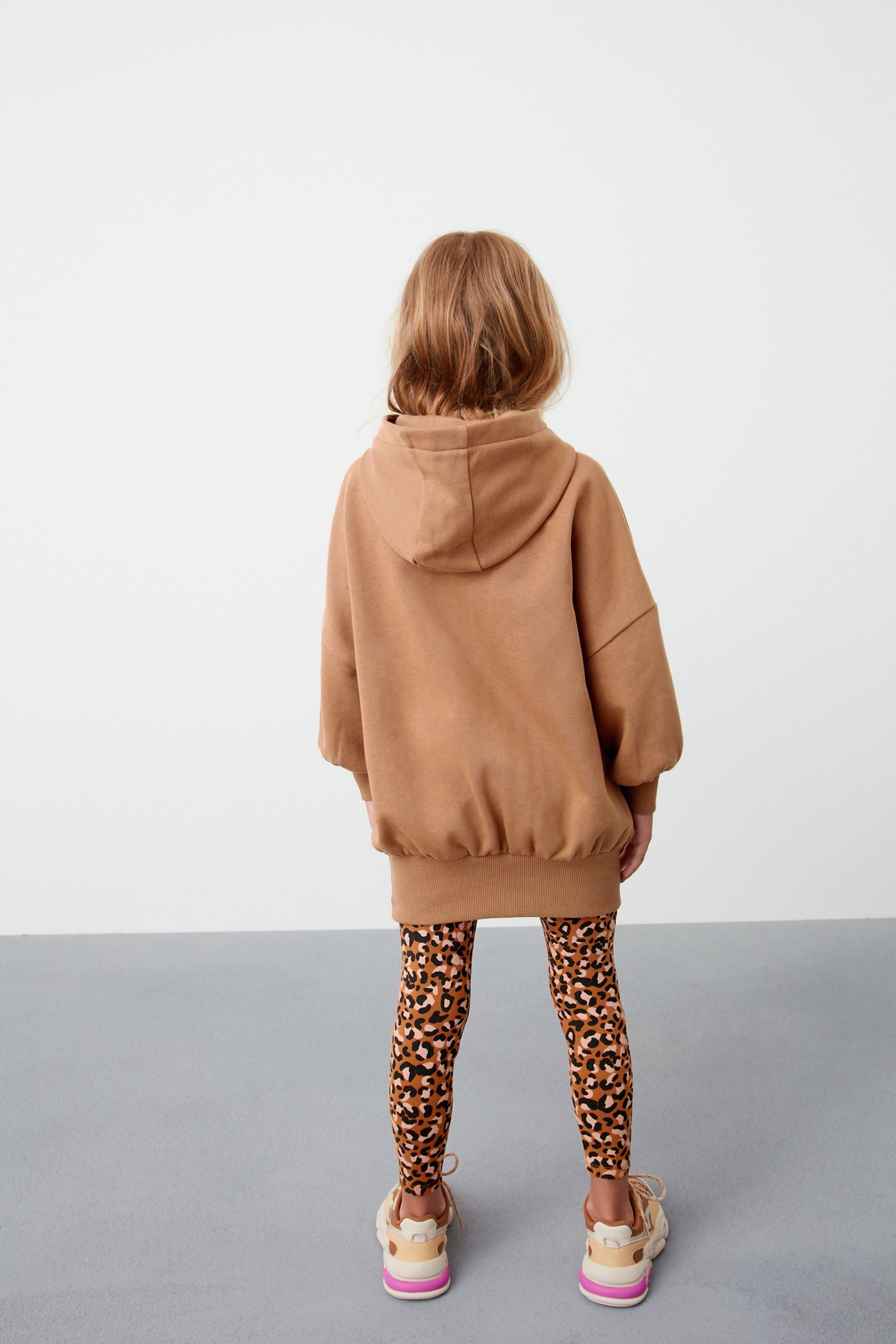 Tan Brown/Animal Hoodie And Printed Legging Set (3-16yrs)