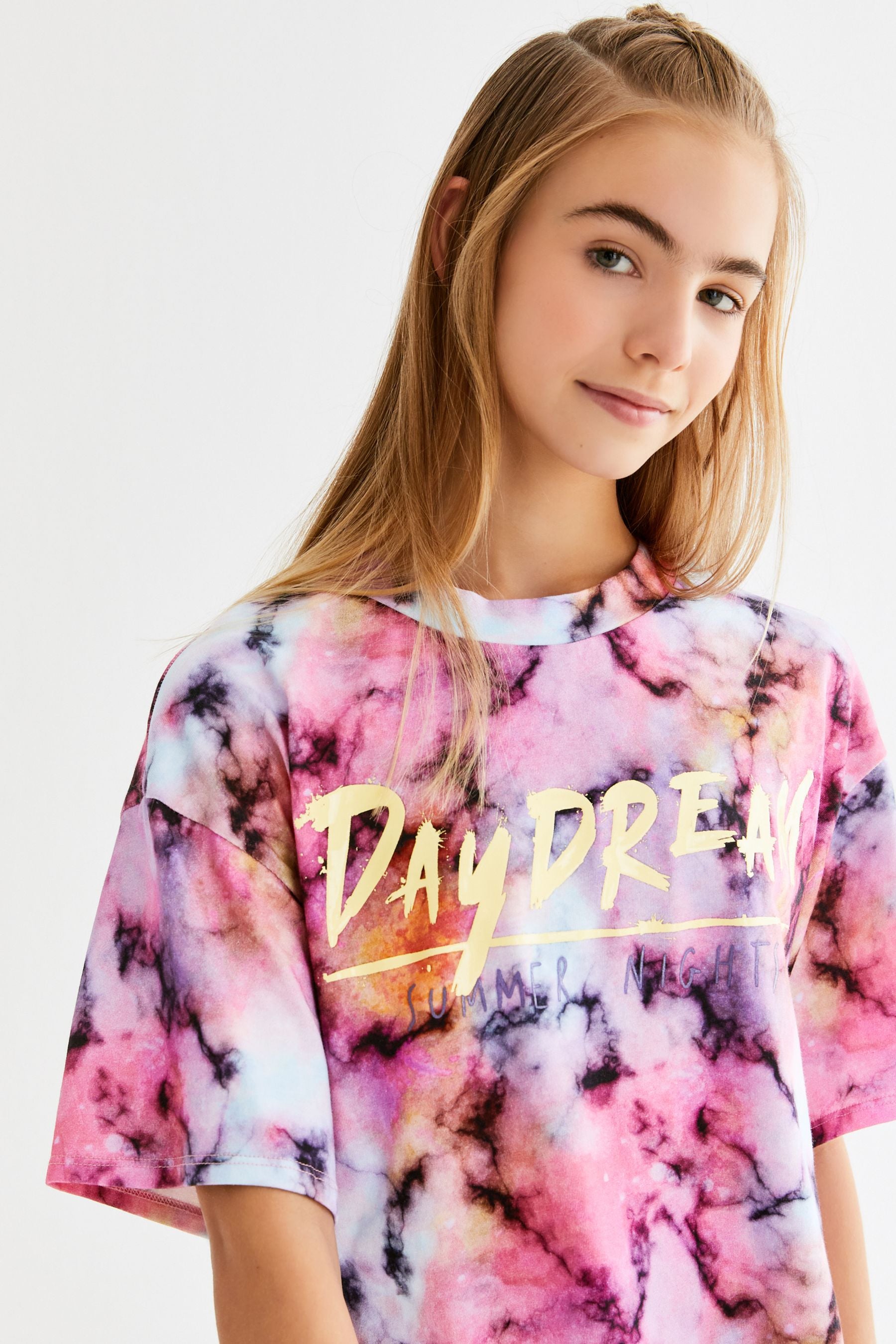 Pink Tie Dye Daydream Oversized T-Shirt (3-16yrs)