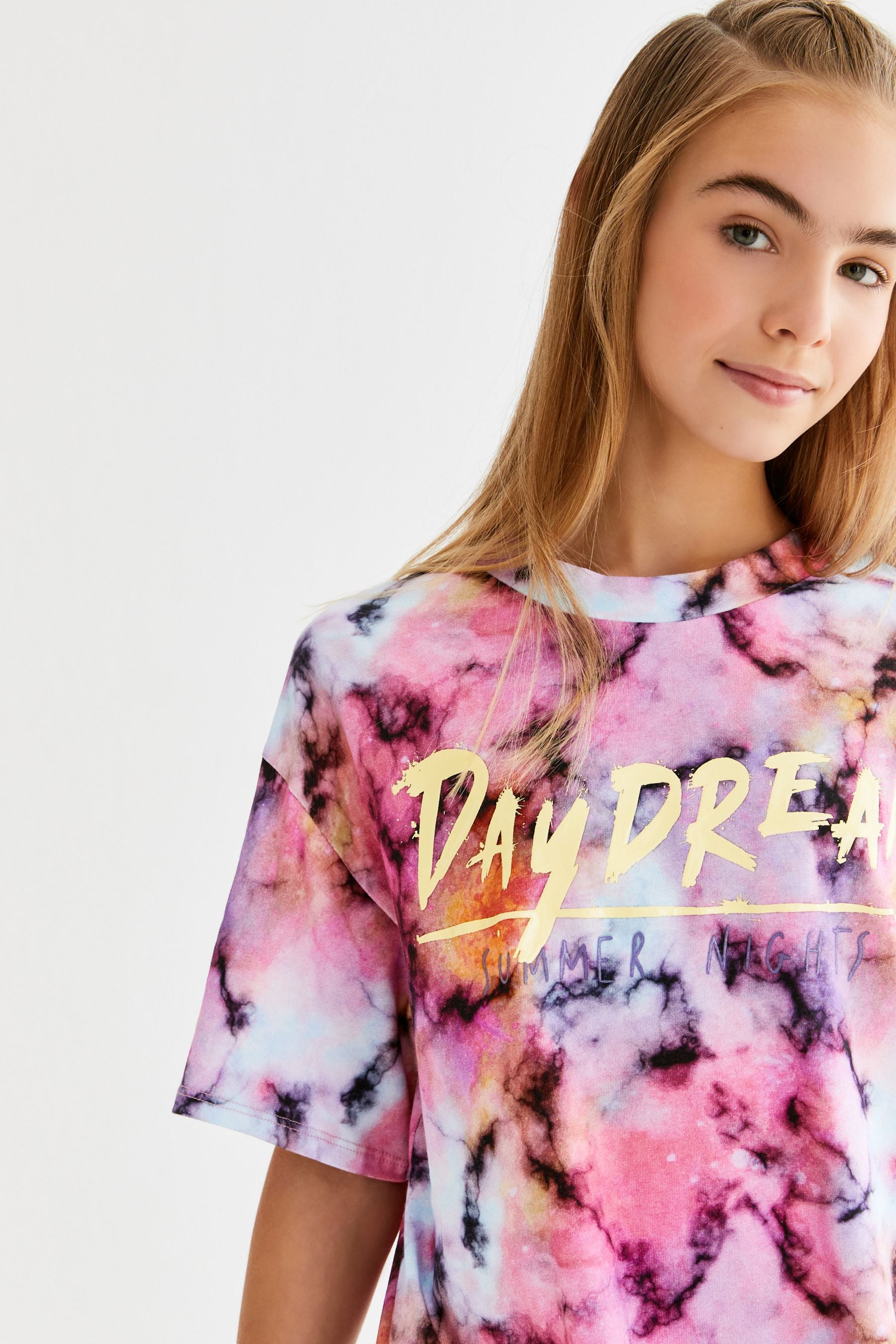 Pink Tie Dye Daydream Oversized T-Shirt (3-16yrs)