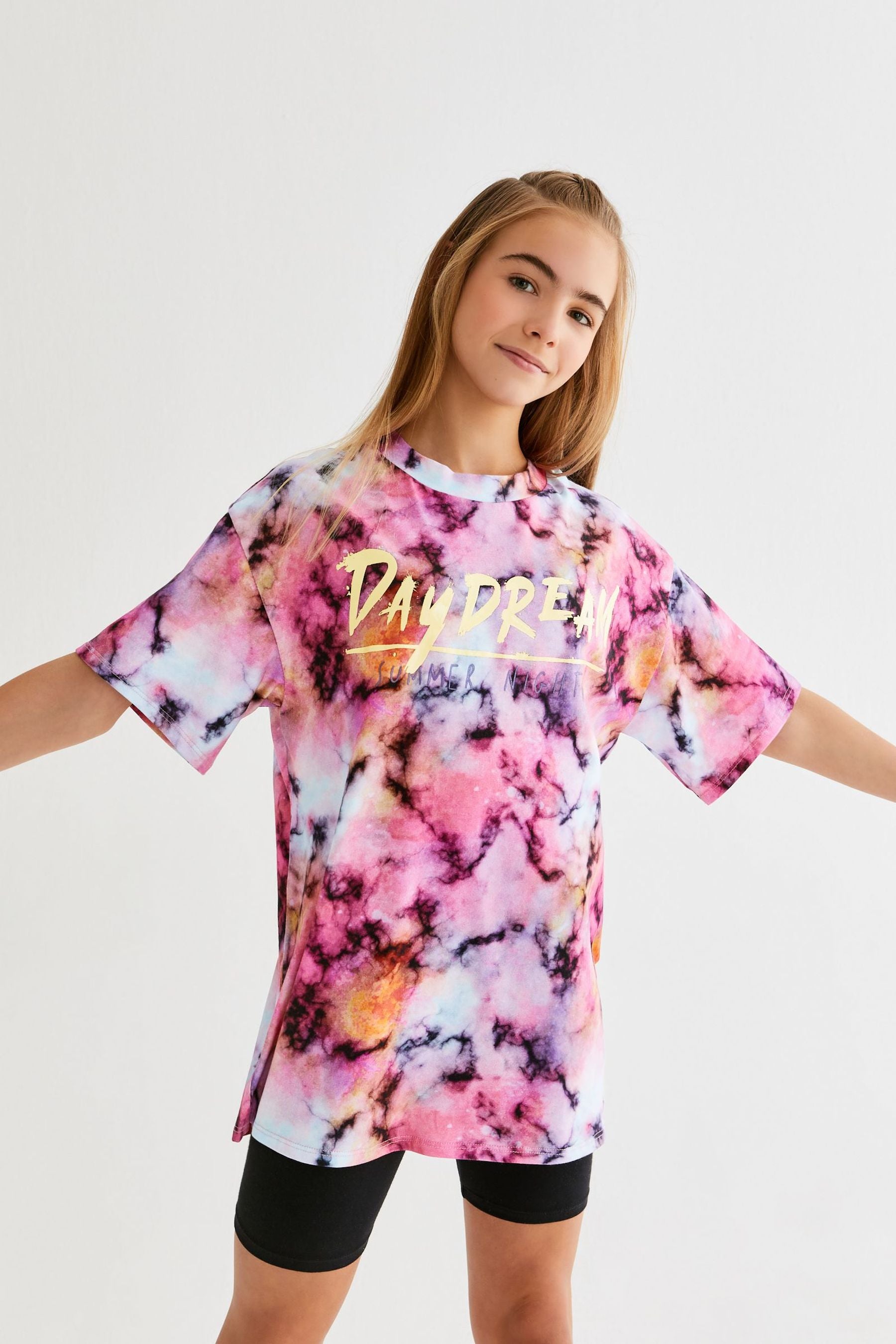 Pink Tie Dye Daydream Oversized T-Shirt (3-16yrs)