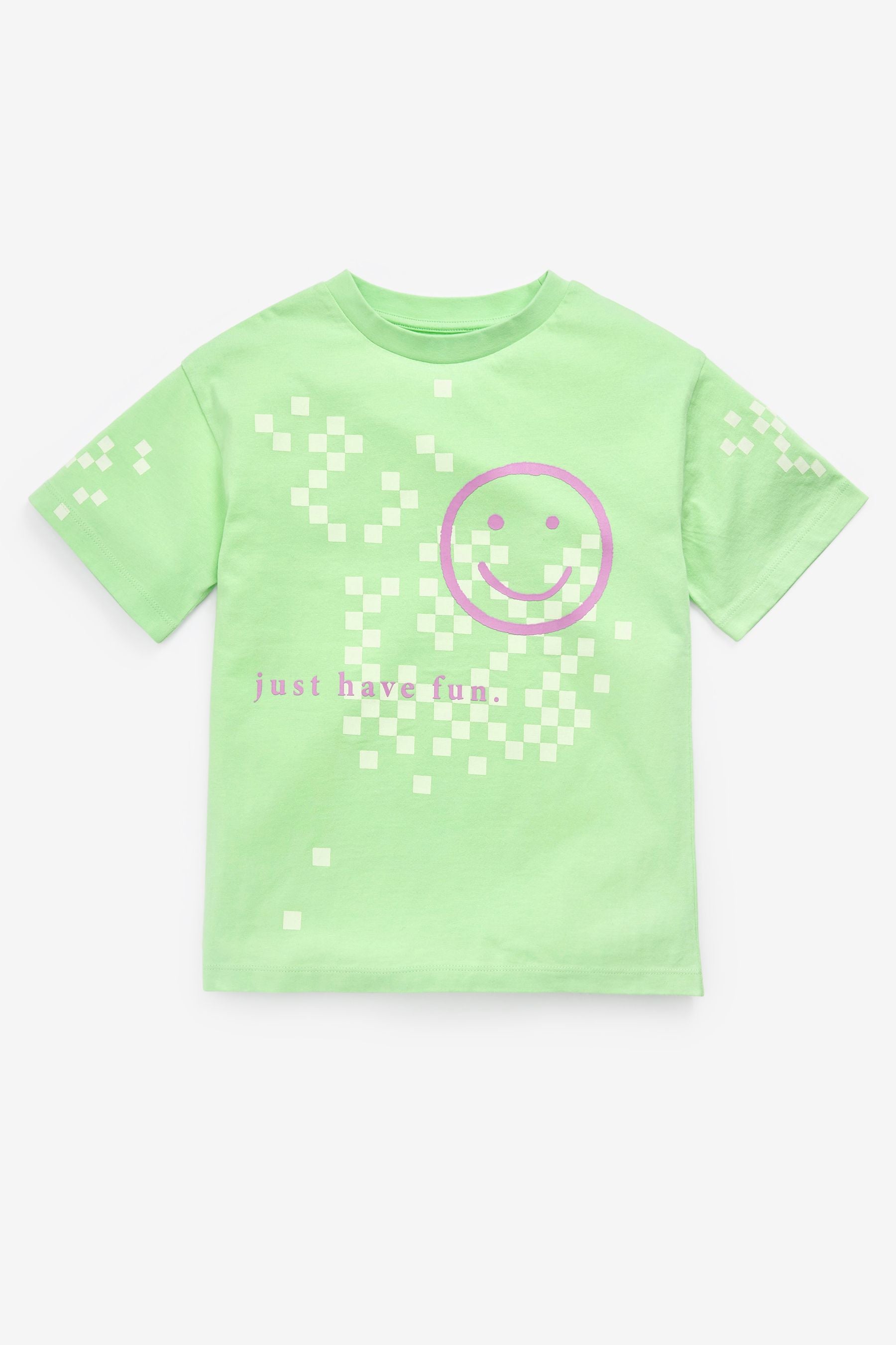 Lime Green Lime Green Skate Checkerboard T-shirt (3-16yrs)