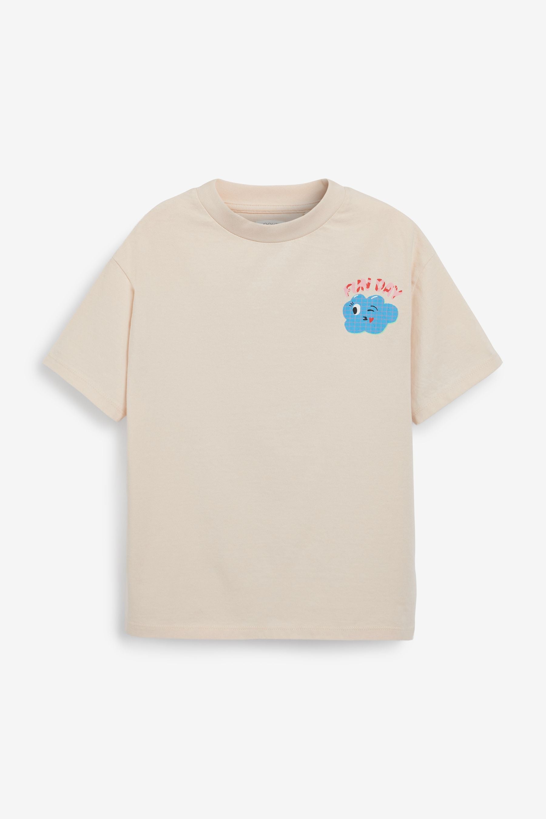 Neutral Cream Oversized Back Print T-Shirt (3-16yrs)