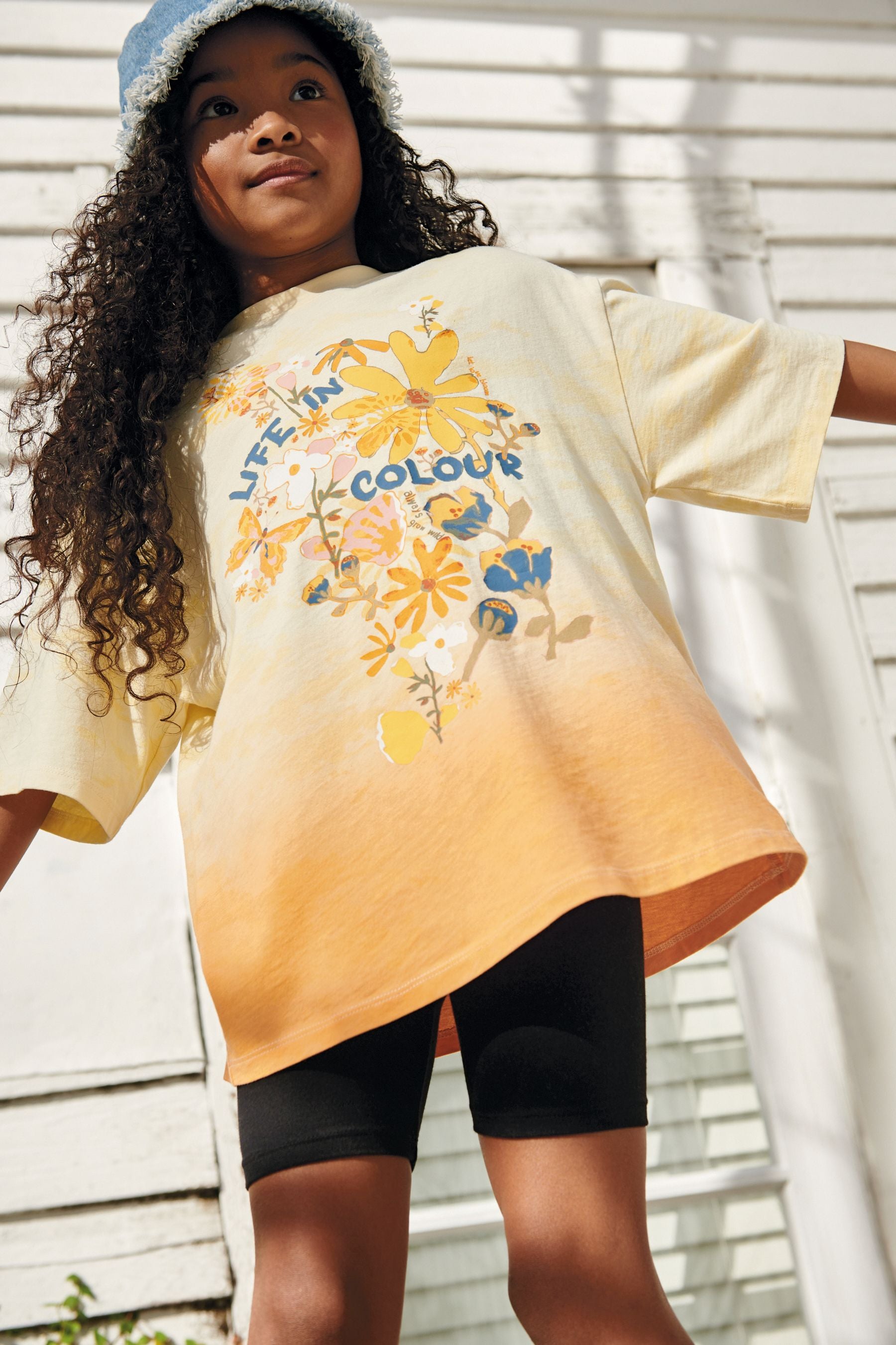 Yellow Ombre Life In Colour Oversized T-Shirt (3-16yrs)