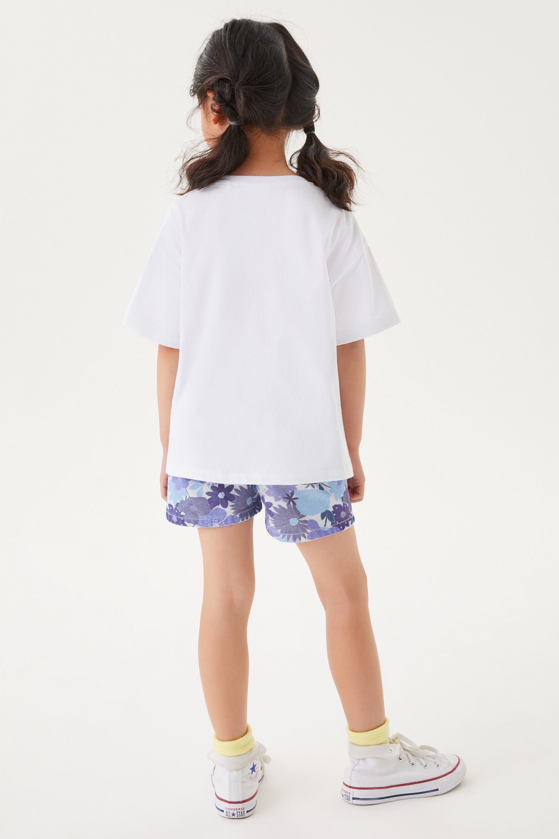 Ecru White Sequin Flower T-Shirt (3-16yrs)