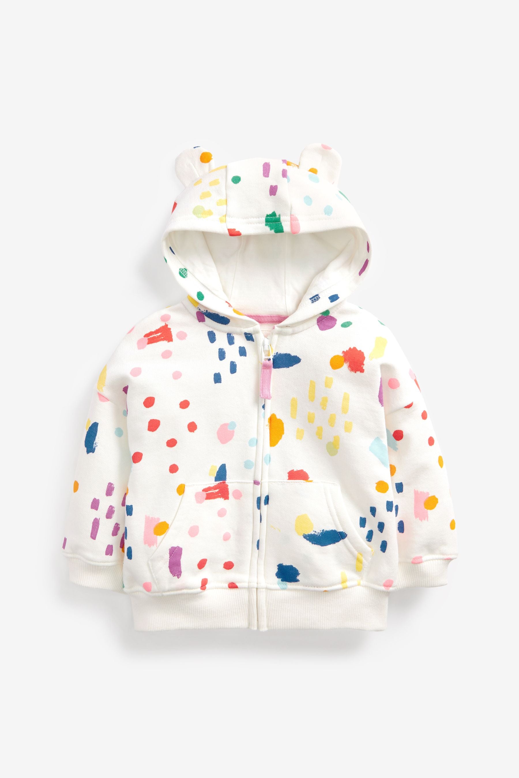 White Bright Print Hoodie & Joggers Co-Ord Set (3mths-7yrs)