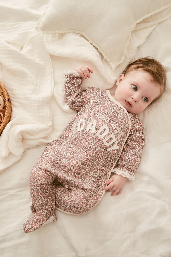 Daddy Pink Floral Family Sleepsuit (0-2yrs)