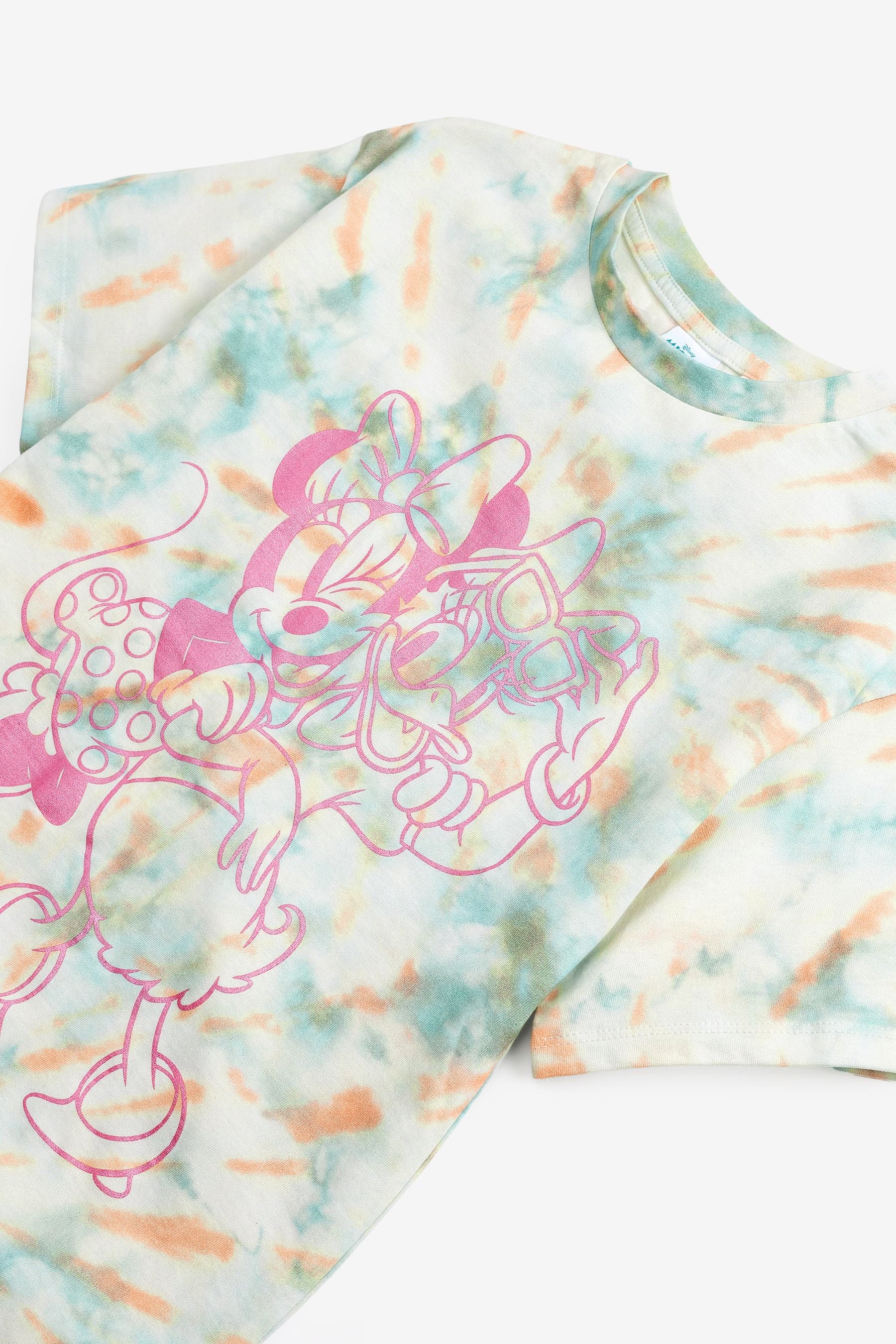 Blue/Orange Tie Dye Metallic Minnie And Daisy License T-Shirt (3-16yrs)