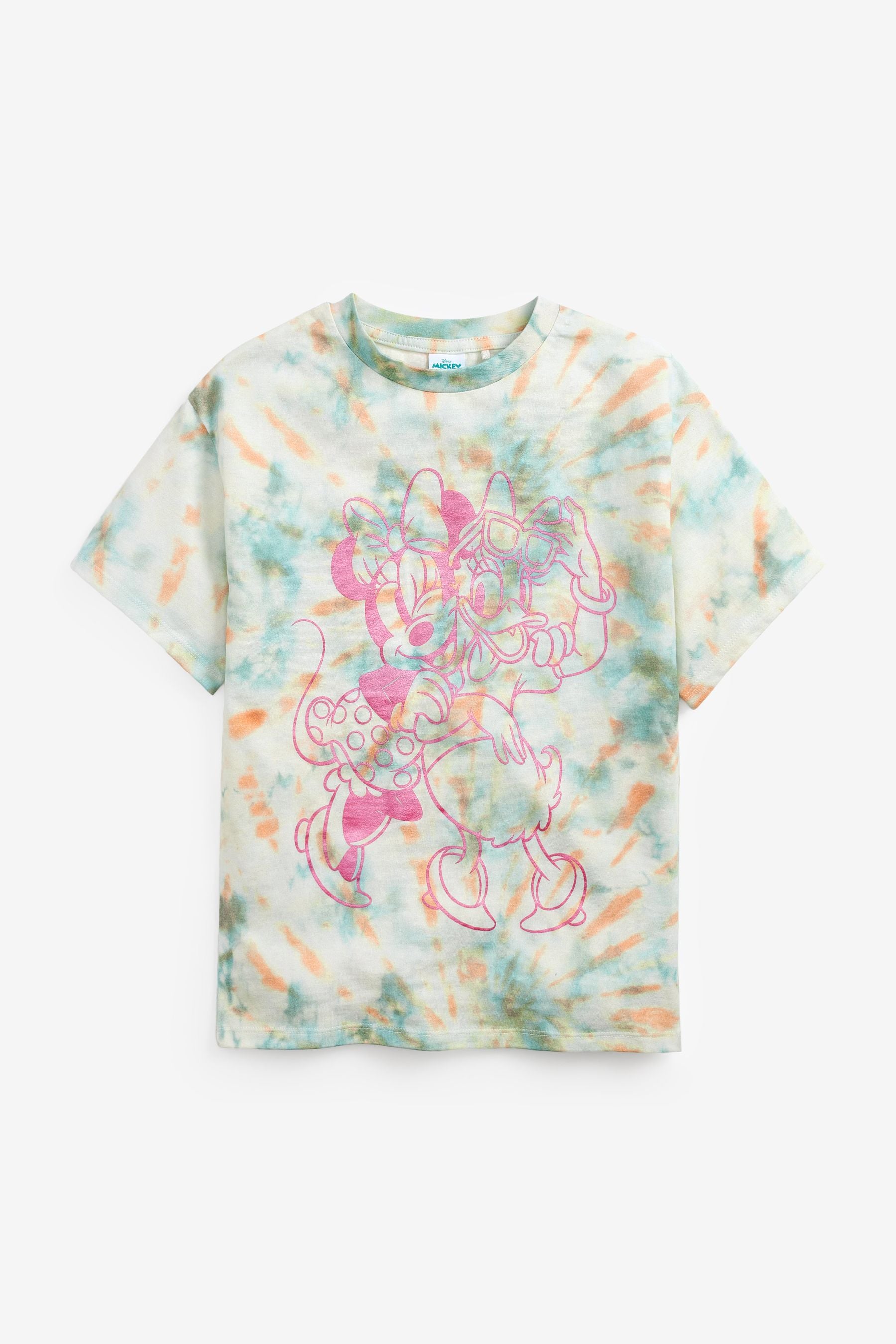 Blue/Orange Tie Dye Metallic Minnie And Daisy License T-Shirt (3-16yrs)