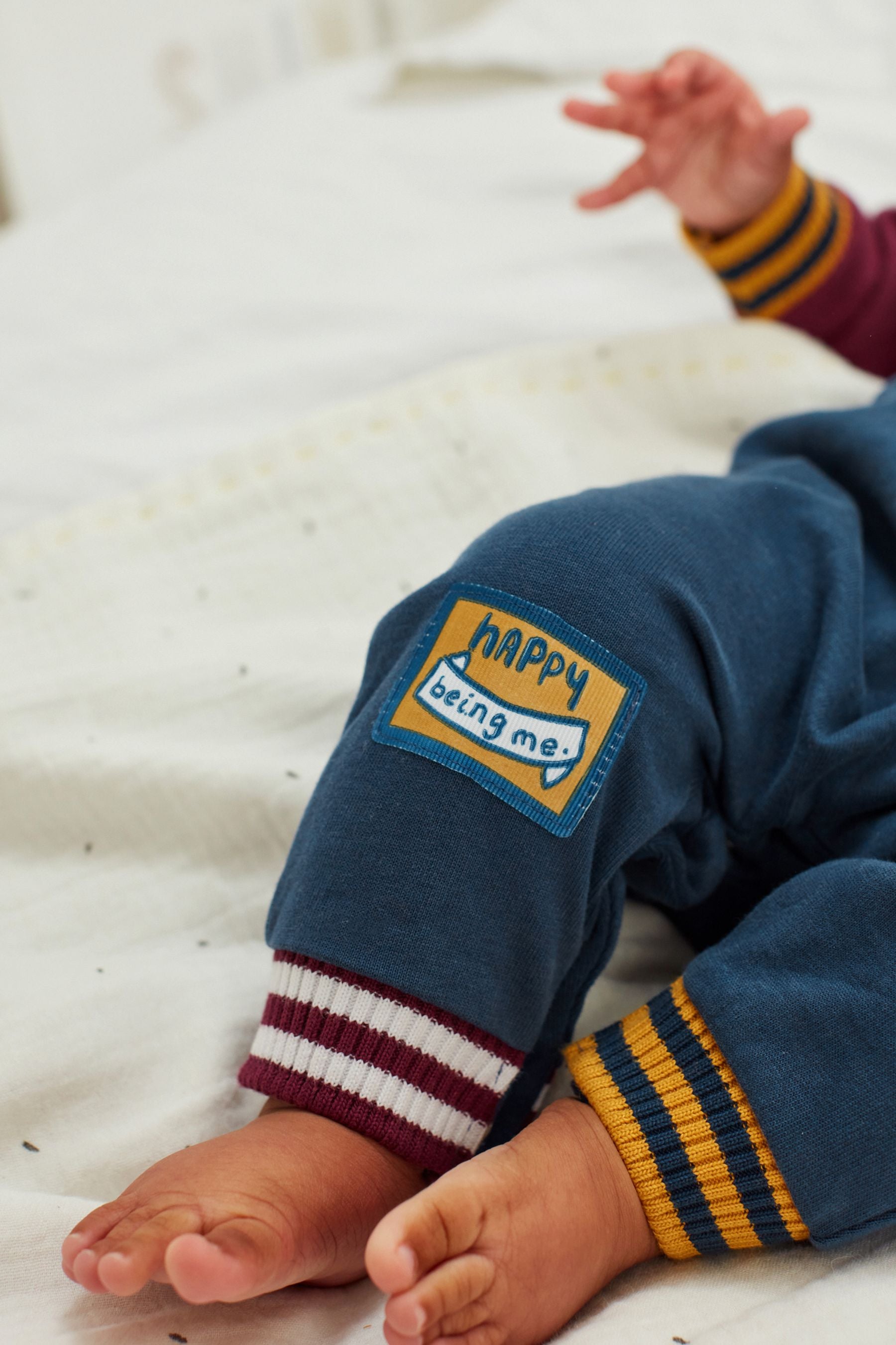 Navy Blue Varsity Baby Polo Romper (0mths-3yrs)