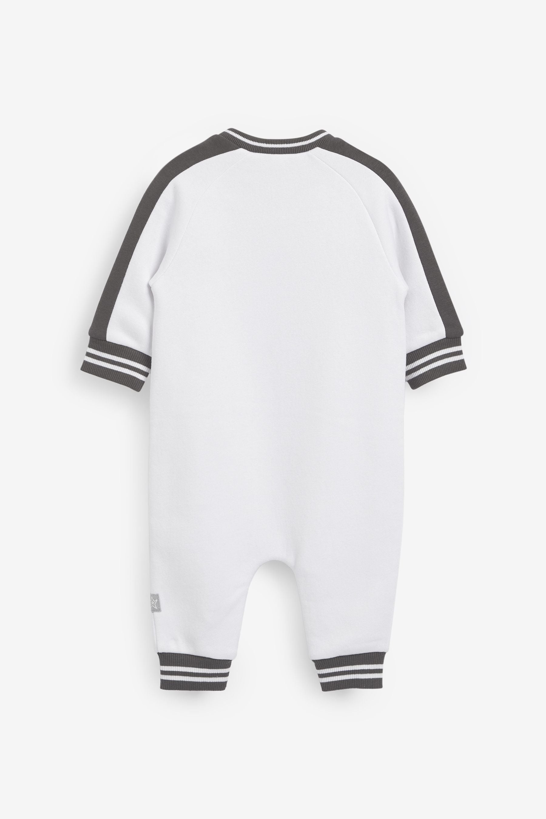 White Baby Printed Varsity Romper (0mths-3yrs)