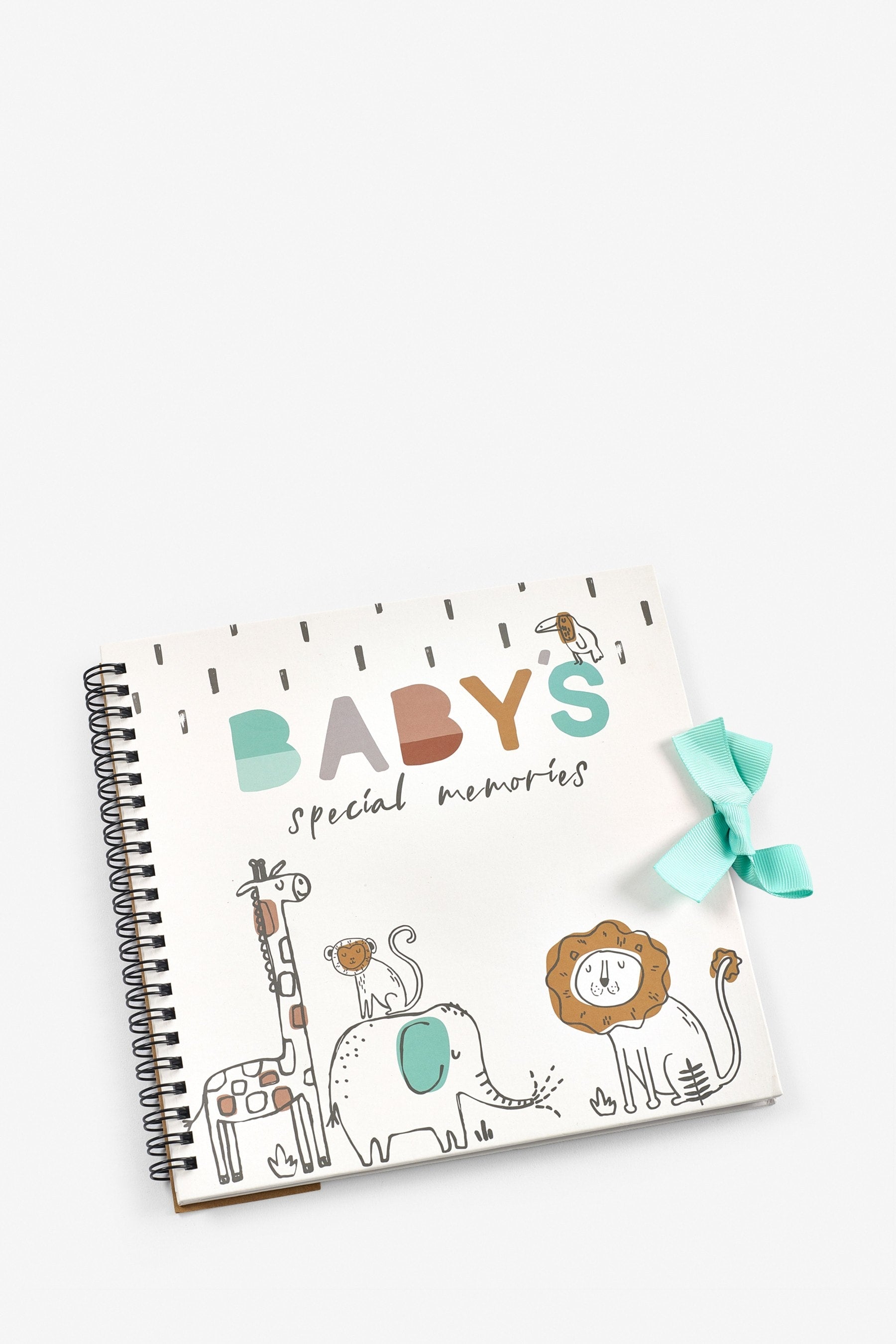 White Unisex Safari Baby Book