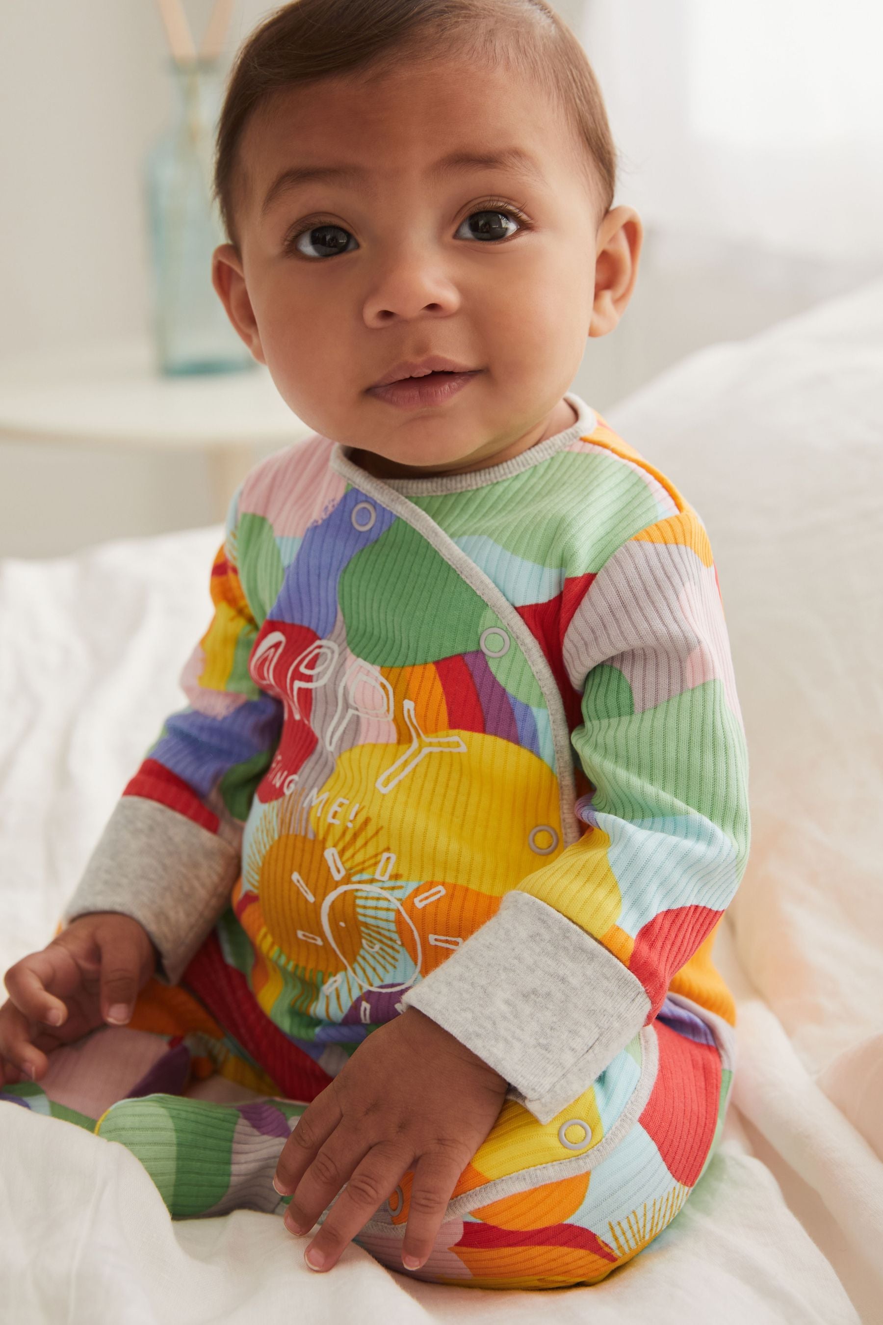 Bright Rainbow Pastel Sleepsuits 2 Pack (0mths-2yrs)