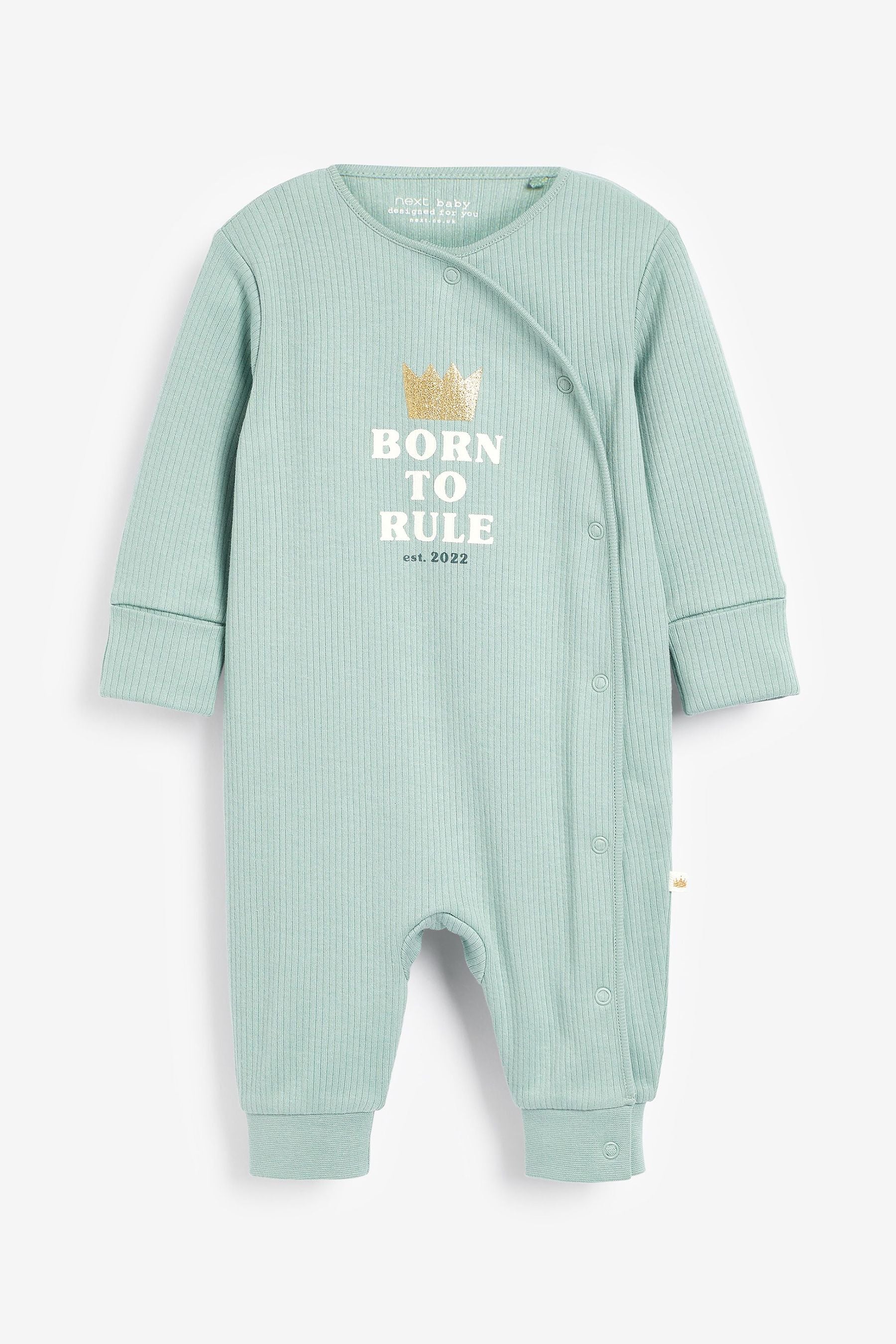 Green Born To Rule Single Sleepsuit (0-2yrs)