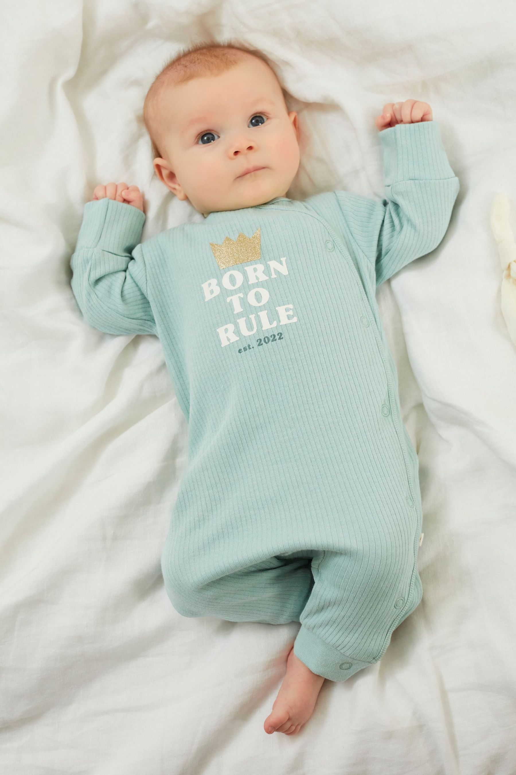 Green Born To Rule Single Sleepsuit (0-2yrs)