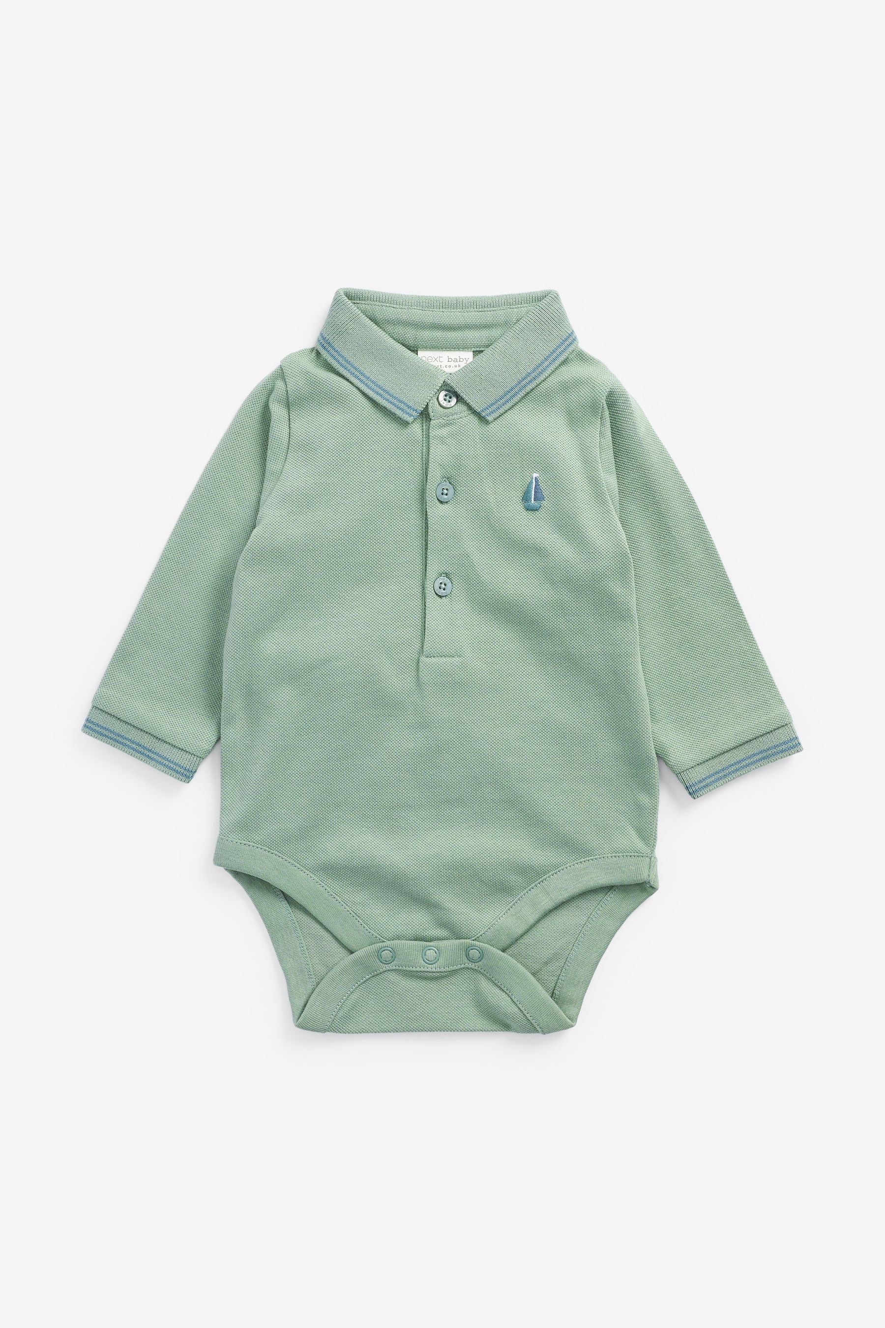 Green / Blue Poloshirt Bodysuits 2 Pack