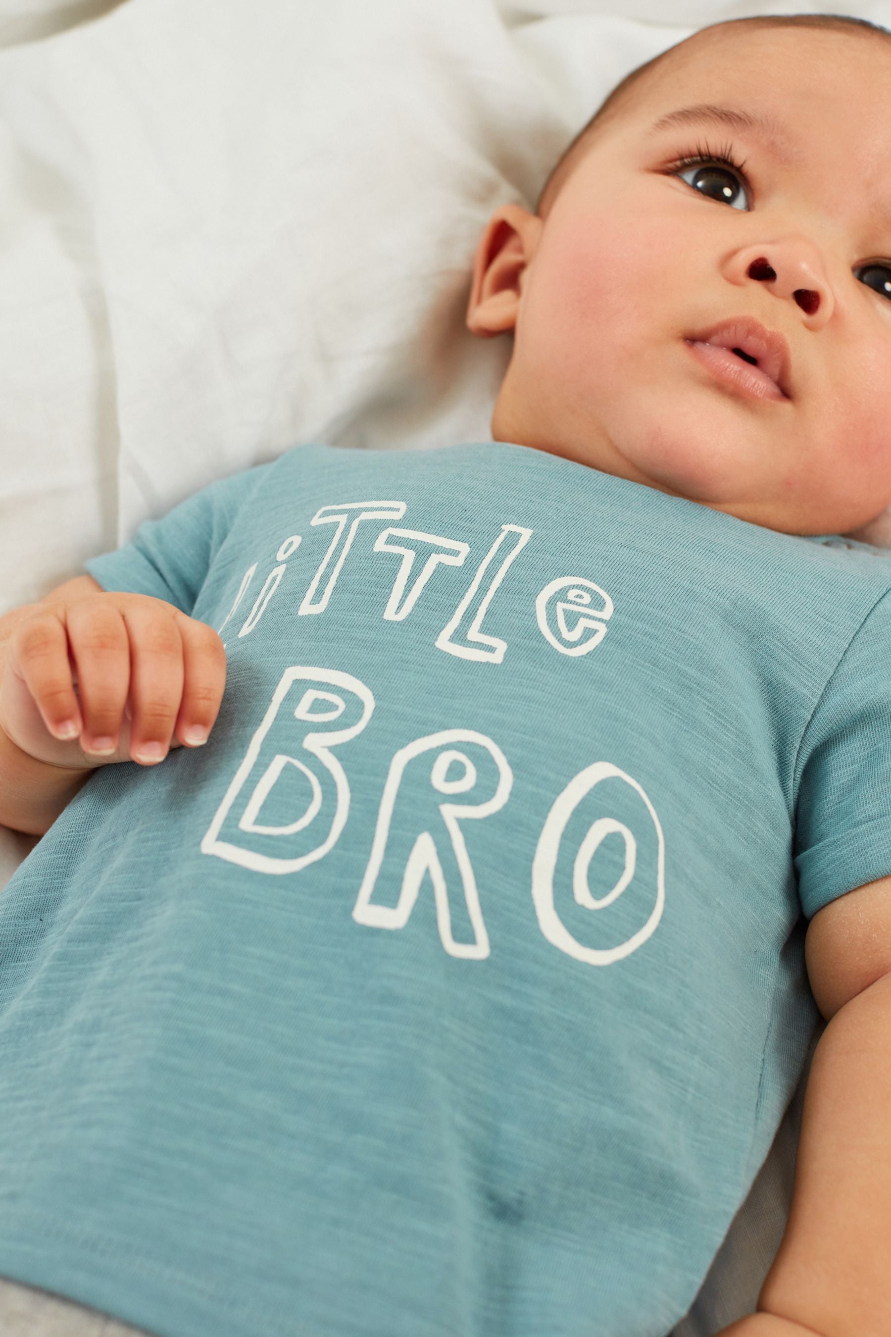 Blue Little Bro Slogan Baby T-Shirt (0mths-2yrs)