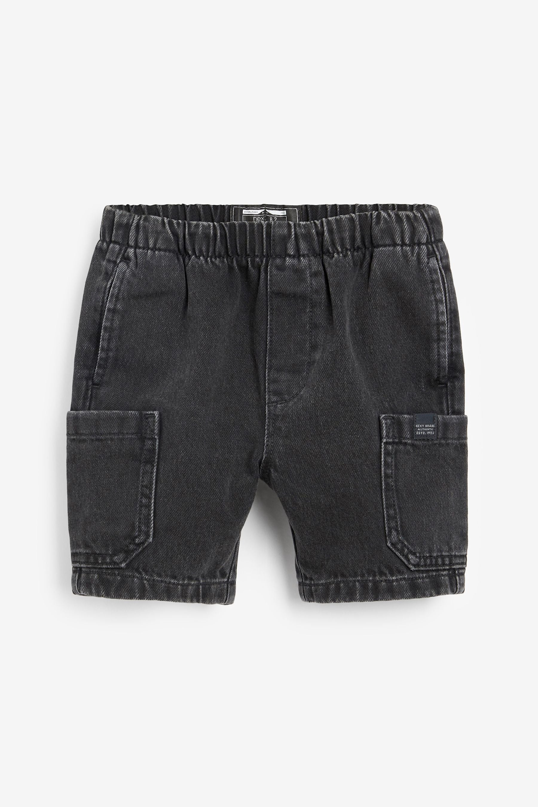 Black Denim Utility Shorts (3mths-7yrs)