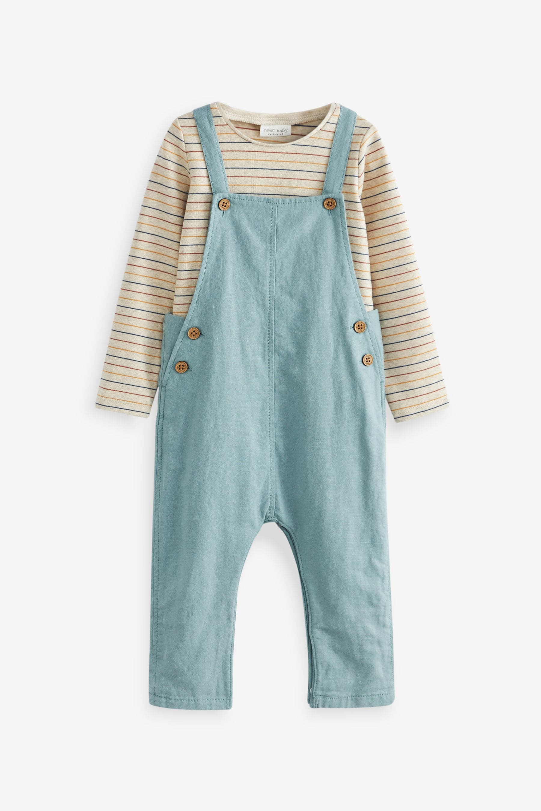 Blue Baby 2 Piece Dungarees and Bodysuit Set (0mths-2yrs)