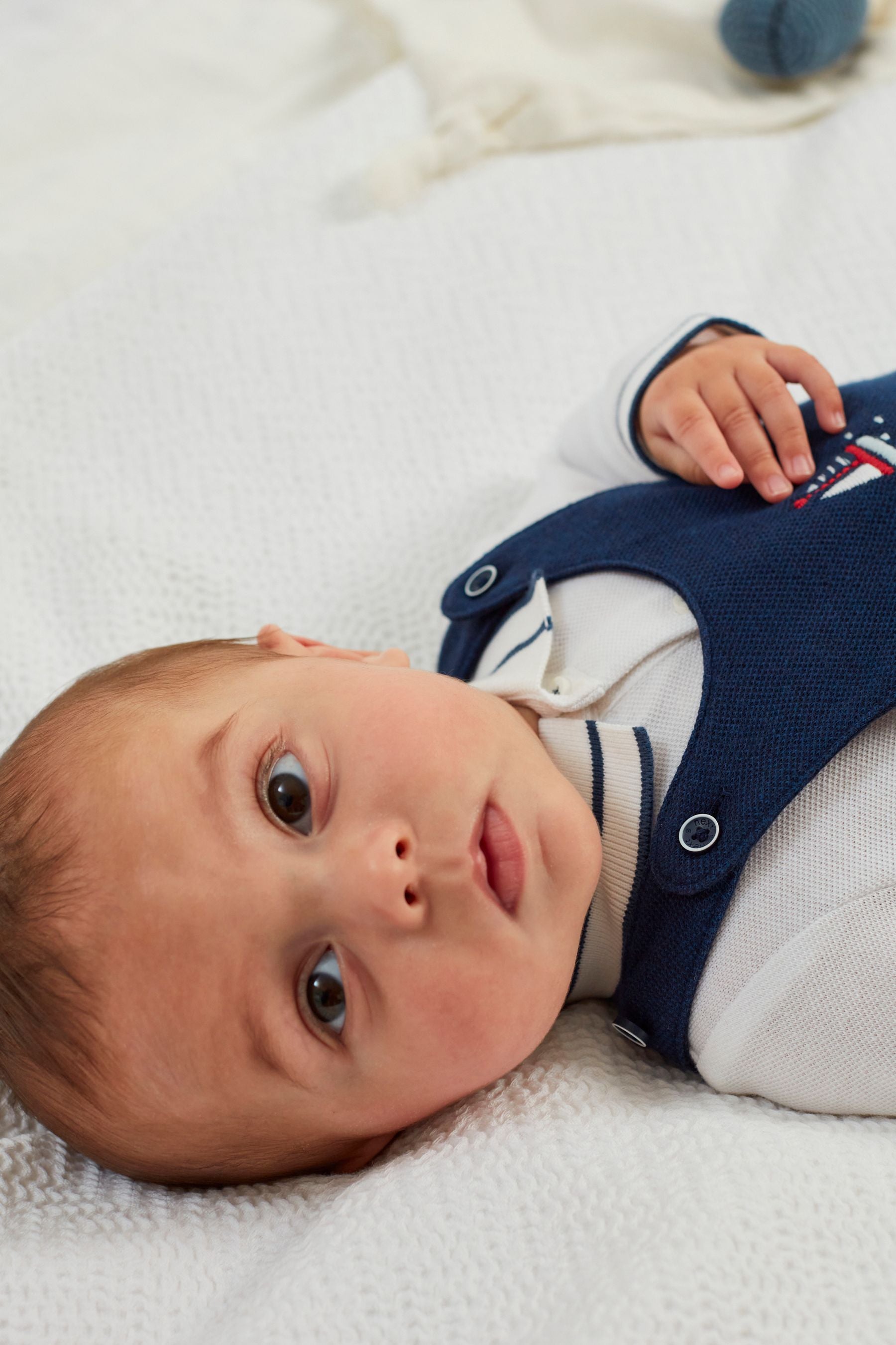 Navy Blue Smart Boat Baby Dungaree And Bodysuit Set (0mths-3yrs)