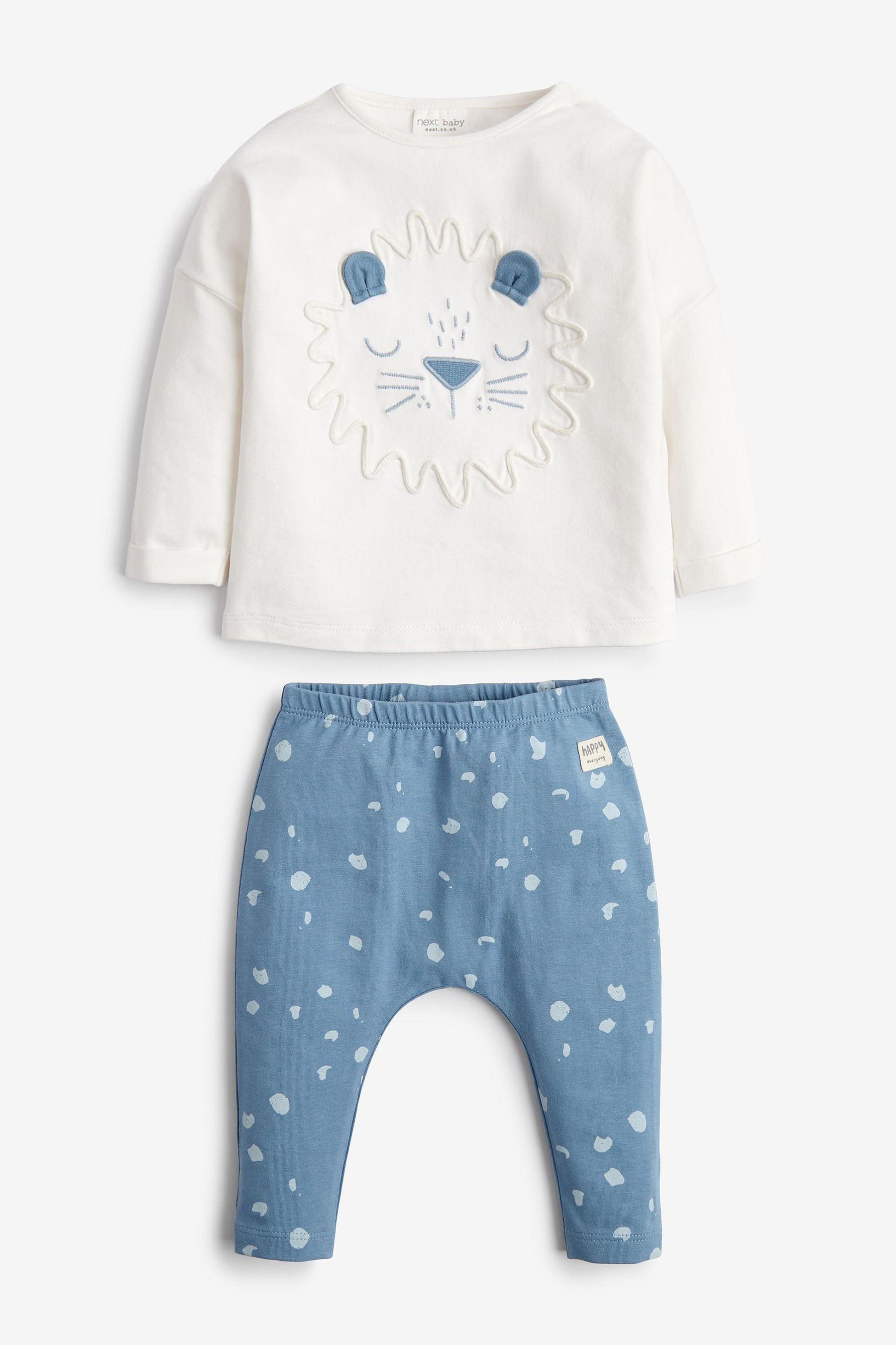 White and Blue Baby 2 Pack T-Shirt & Leggings Set