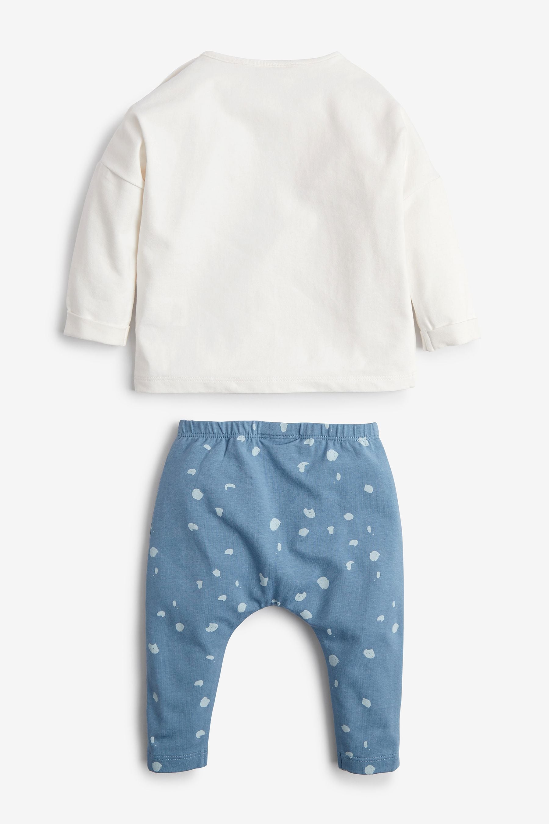 White and Blue Baby 2 Pack T-Shirt & Leggings Set