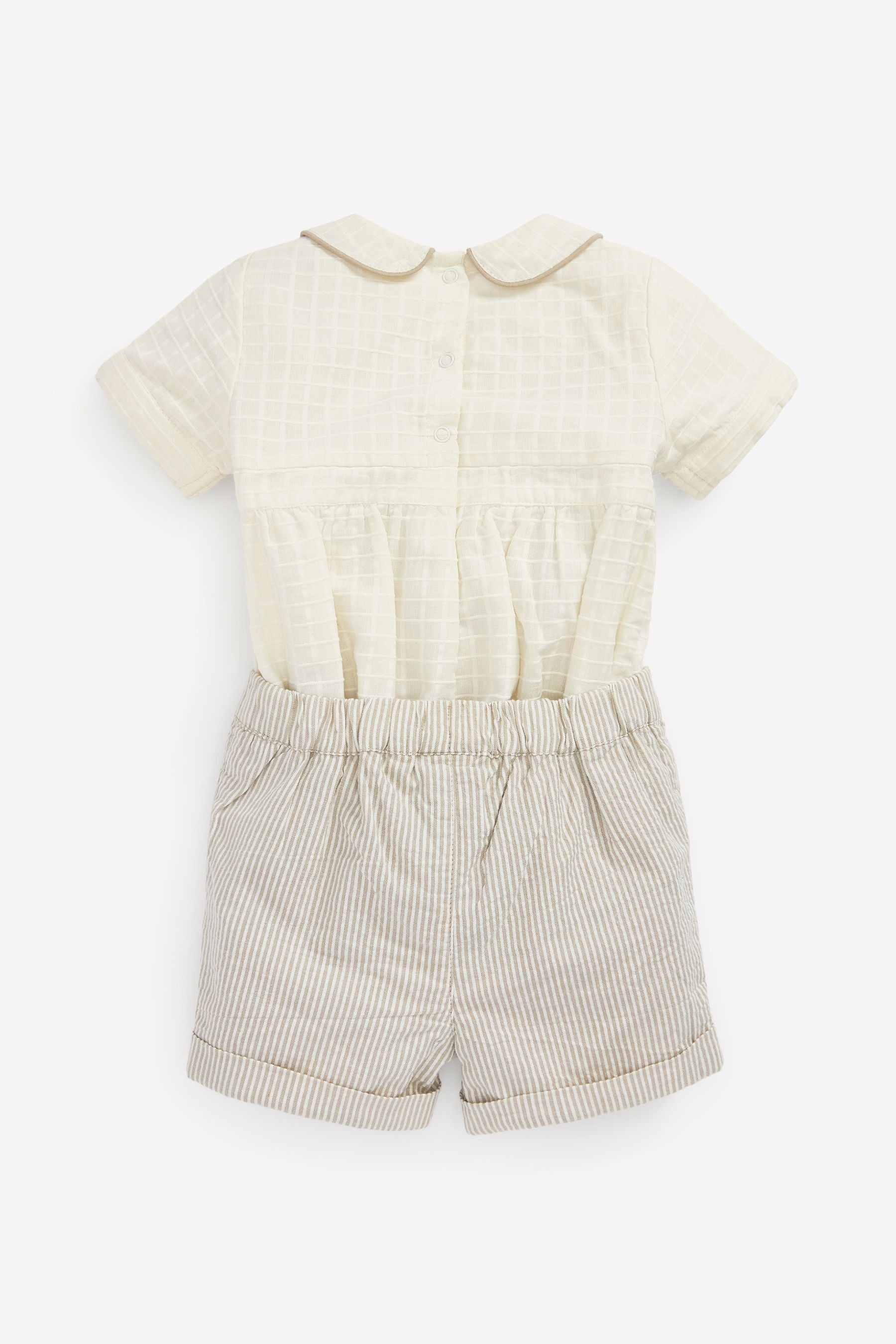 Cream 2 Piece Smart Baby Bodysuit And Shorts Set (0mths-2yrs)