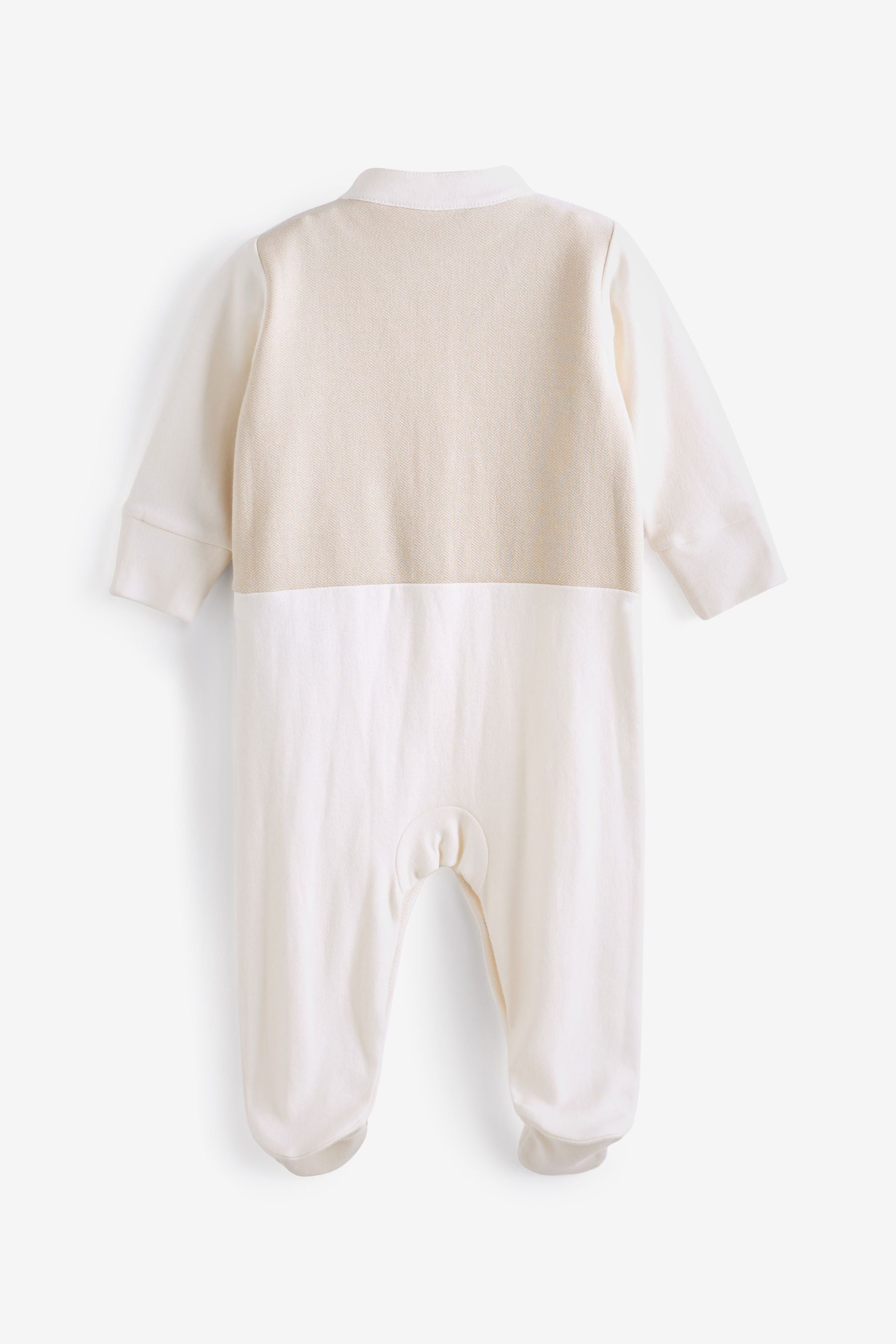 White Waistcoat Baby Embroidered Sleepsuit (0-2yrs)