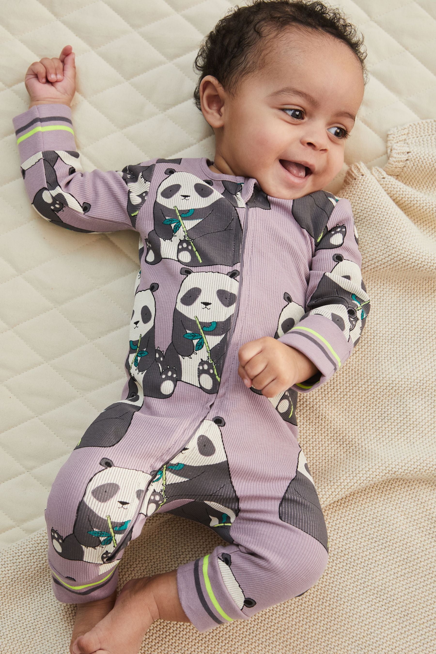 Blue/Purple Baby 2 Pack Printed Footless Sleepsuits (0mths-3yrs)