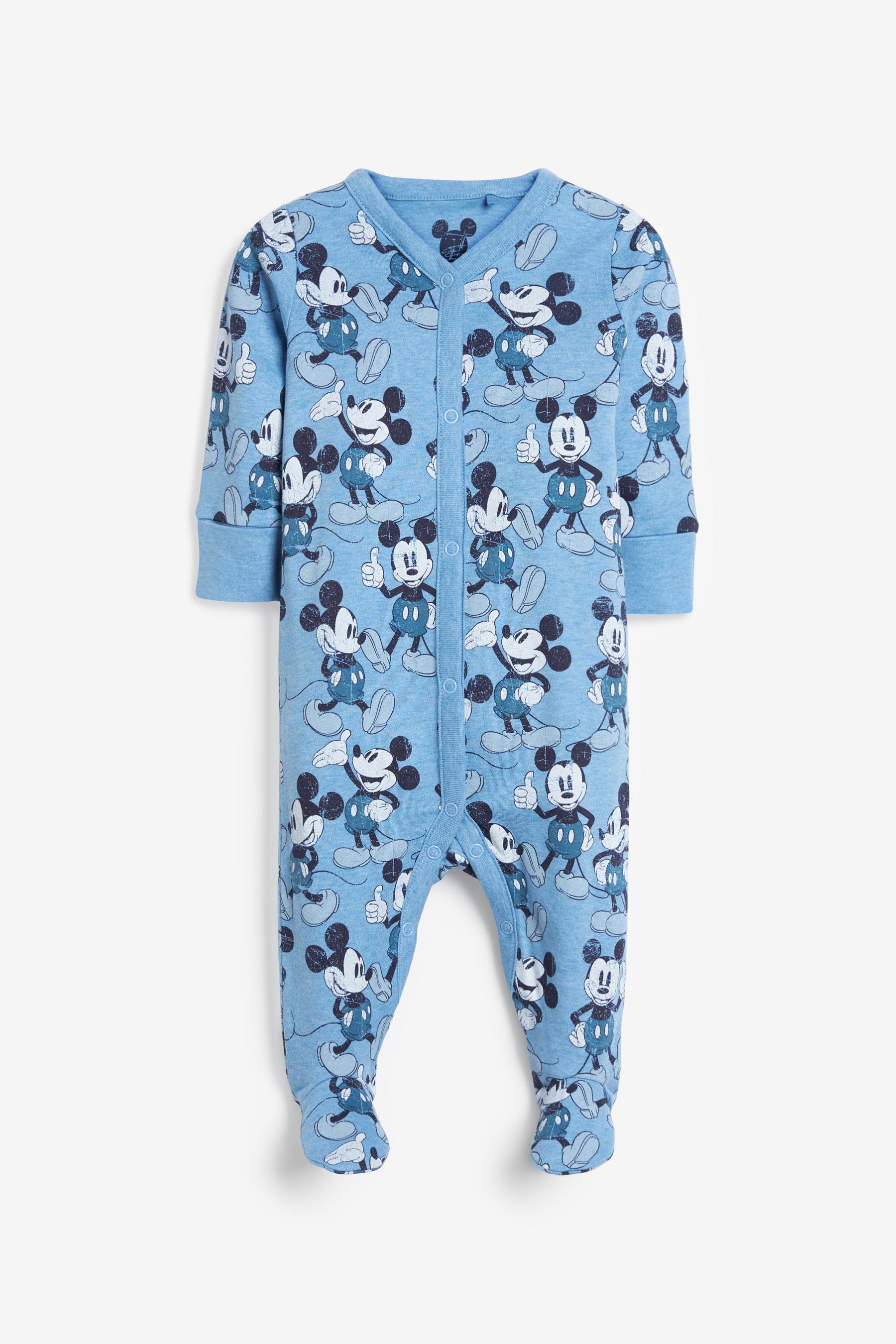 Blue Mickey Mouse Sleepsuit and Bib Set (0mths-2yrs)